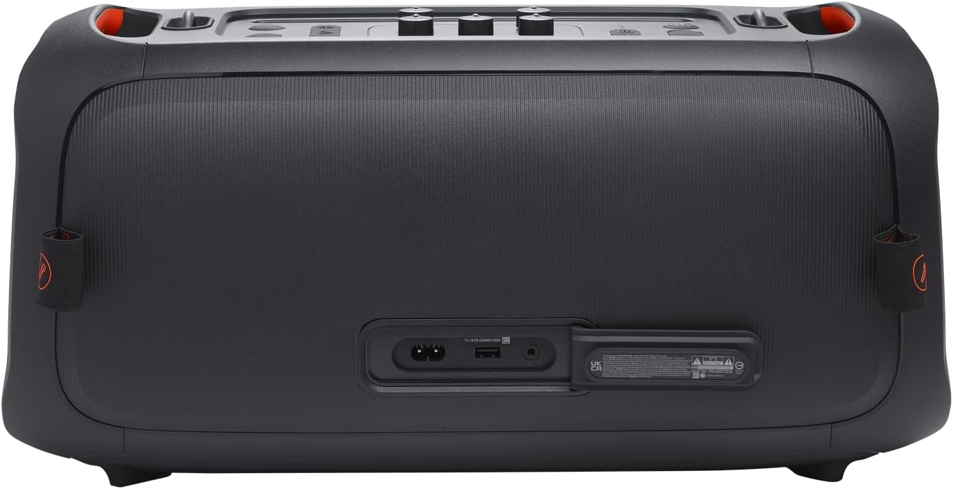 JBL PartyBox On-The-Go Essential, Portable Party Speaker with Built-In Lights and Wireless Mic, Black - Certified Refurbished