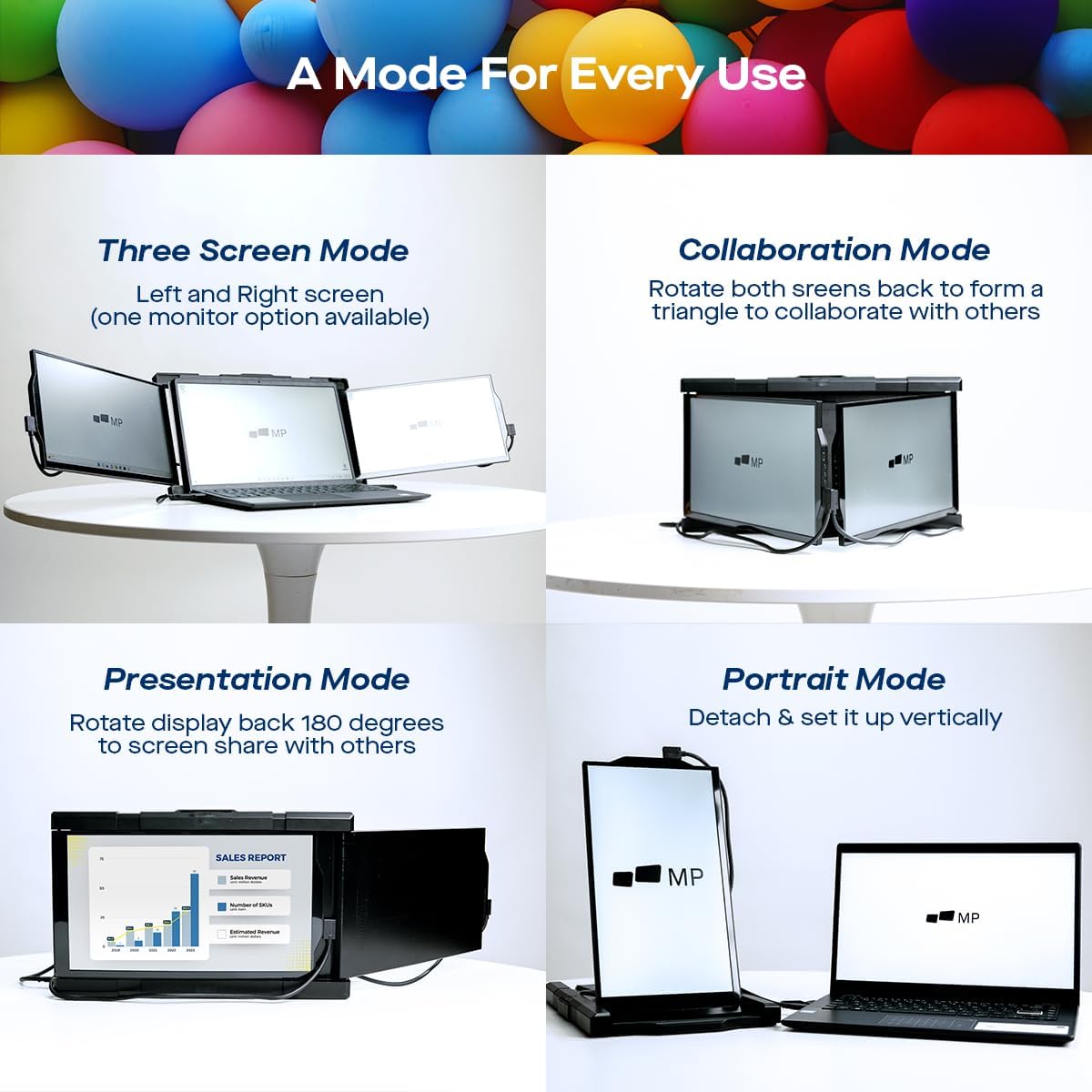 Mobile Pixels 13.3" Trio Portable Monitor, Triple Monitor - Certified Refurbished