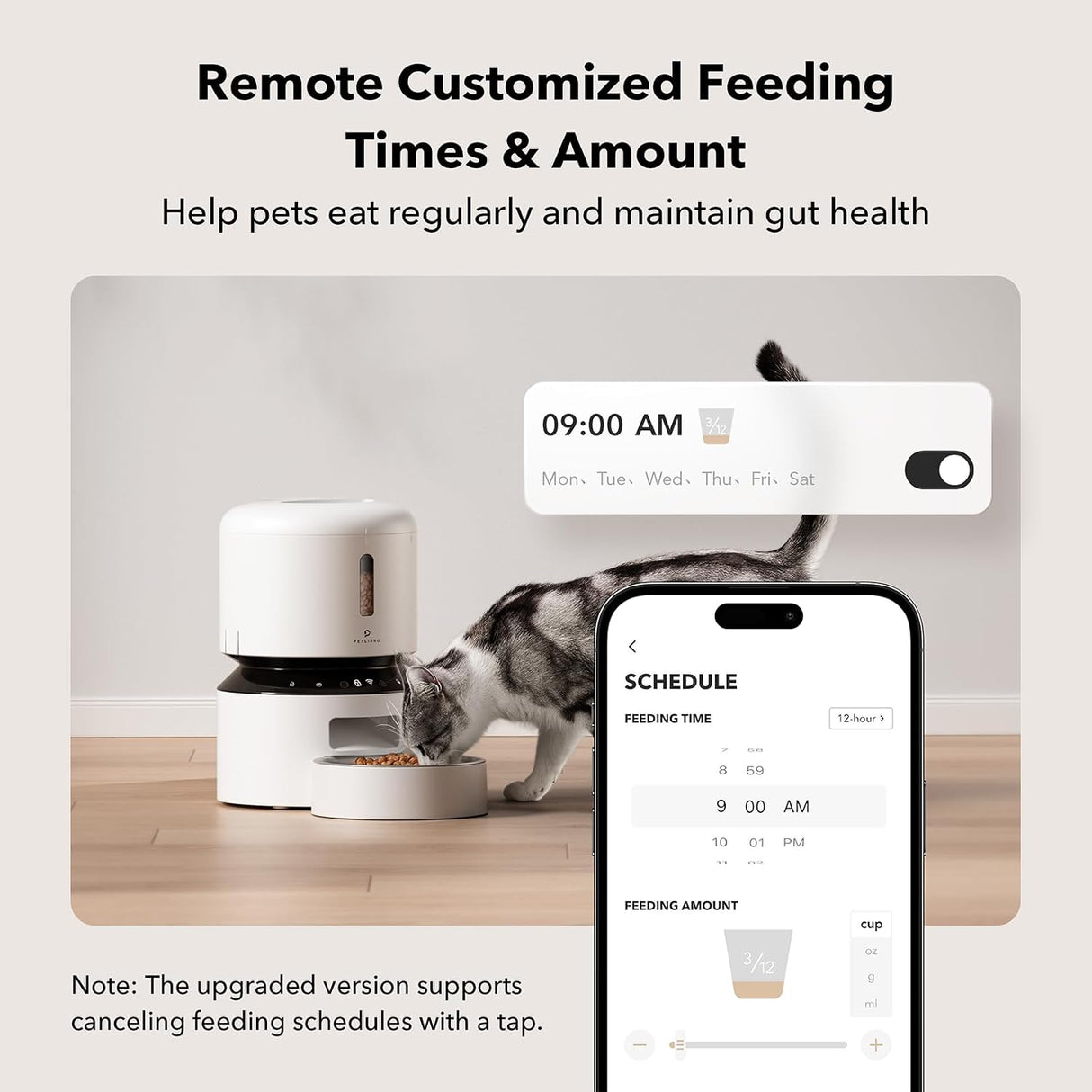 Petlibro Granary Automatic Pet Feeder, 5G Wi-Fi, 3L, Timed Dry Food Dispenser, White - Certified Refurbished