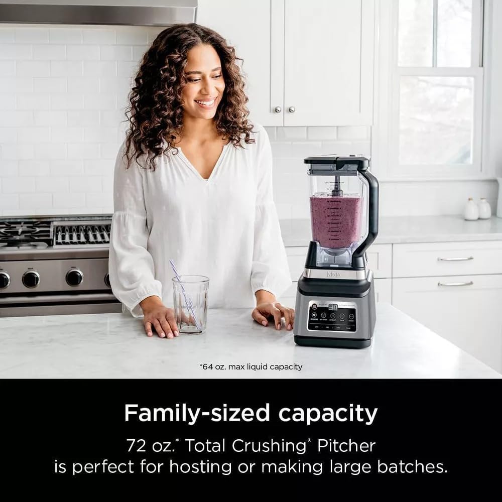 Ninja Professional Plus Kitchen Blender System and 8-Cup Food Processor with Auto-iQ, Black - Certified Refurbished