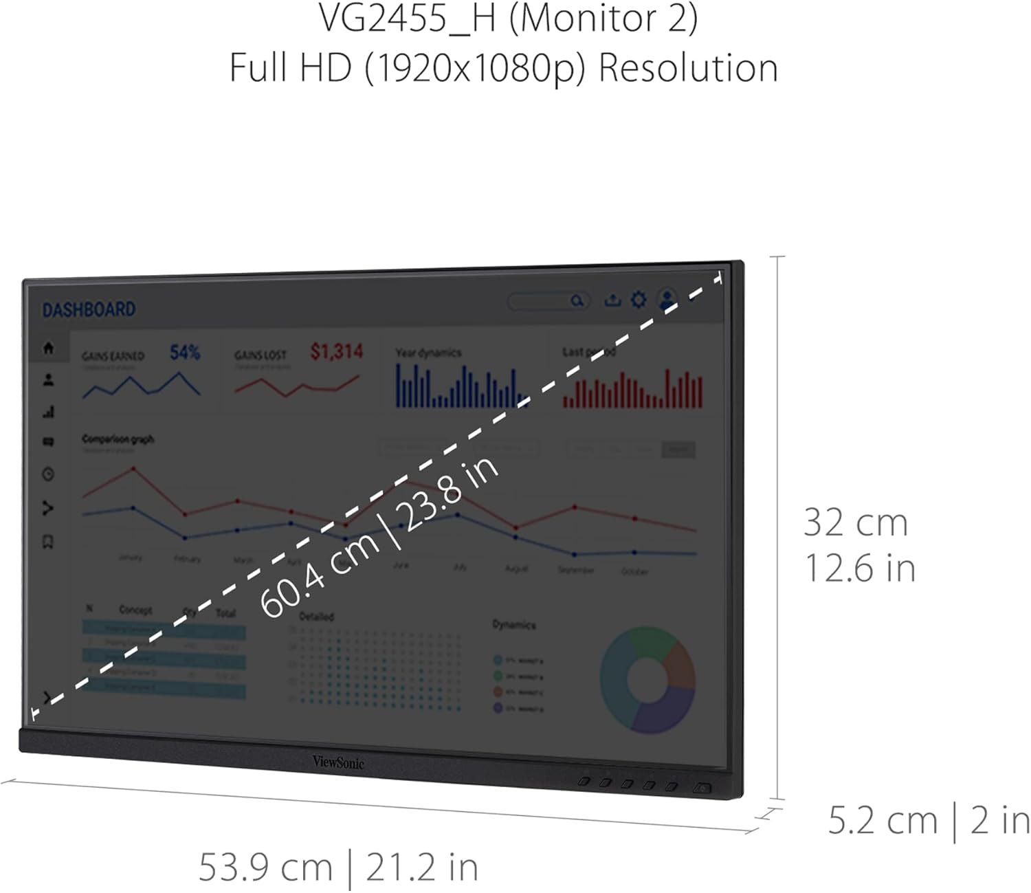 ViewSonic 24" Dual Pack Head-Only 1080p IPS Monitors with USB C, 60 Hz, Black - Certified Refurbished