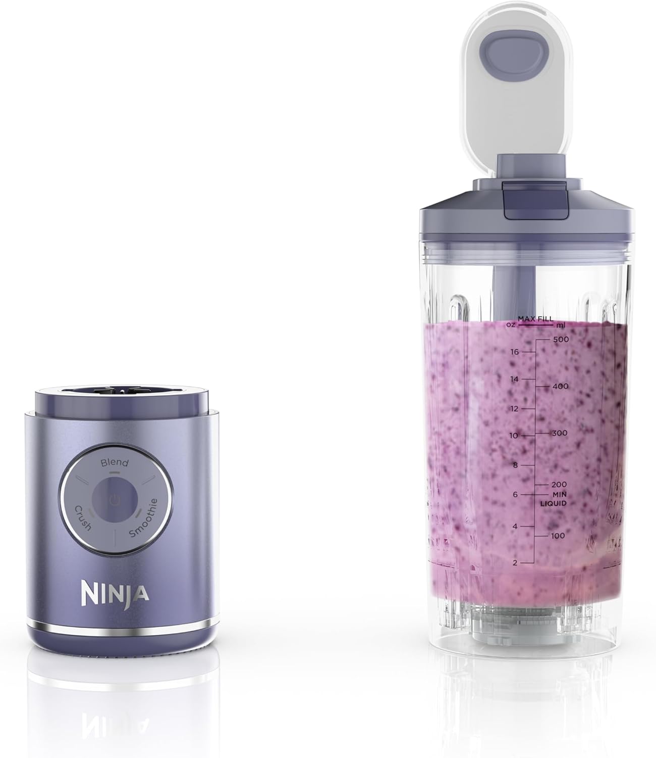 Ninja Blast Max Personal Cordless Blender for Smoothies, Blend, Ice Crush, 22 oz. Twist & Go Vessel, Lavender - Certified Refurbished