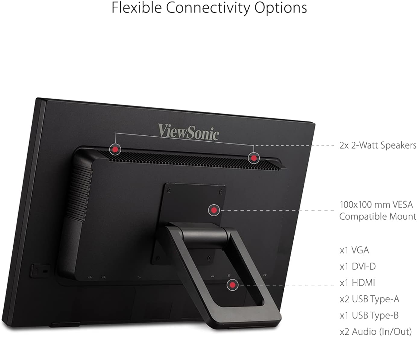 ViewSonic 22" 1080p 10-Point Multi IR Touch Screen Monitor with Eye Care, 75 Hz, Black - Certified Refurbished