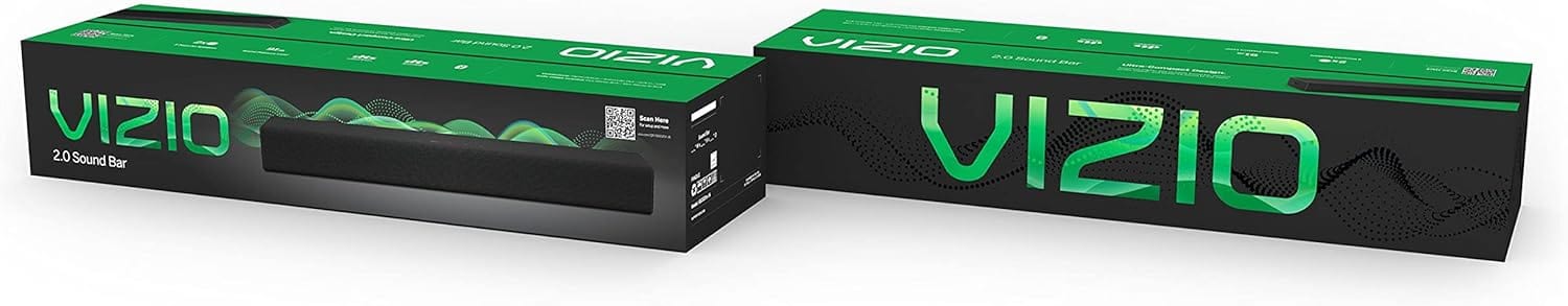 Vizio 20" 2.0 Home Theater Sound Bar with DTS Virtual:X, Bluetooth, Voice Assistant Compatible, Black