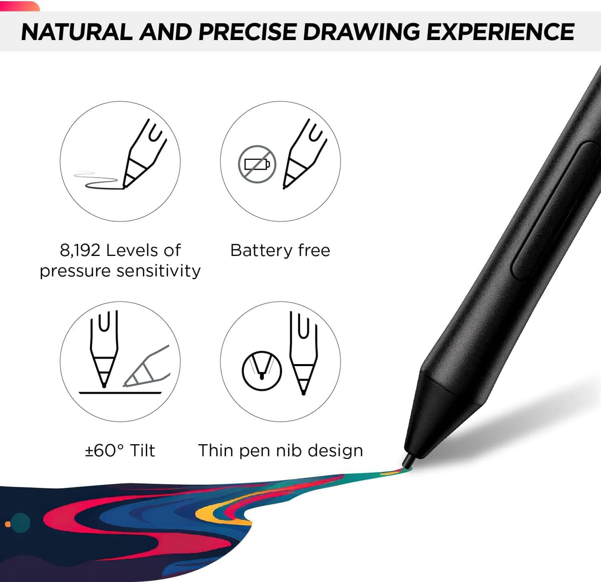 ViewSonic 12" Drawing Tablet, Full HD Display, 8192 Pressure Pen, Tilt Support, Mac/Windows Compatible