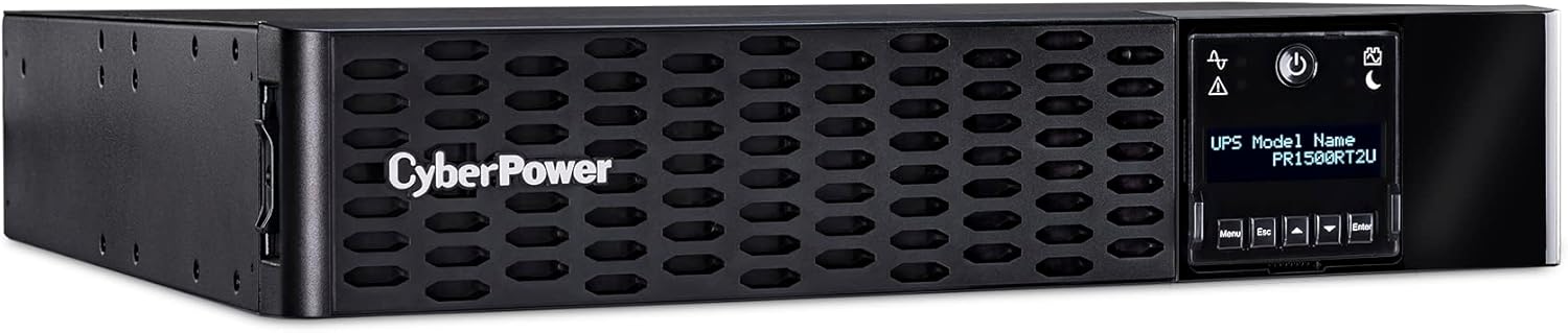 CyberPower Smart App Sinewave UPS System, 1500VA/1500W, 8 Outlets, 2U Rack/Tower, RMCARD205 Pre-Installed - Certified Refurbished