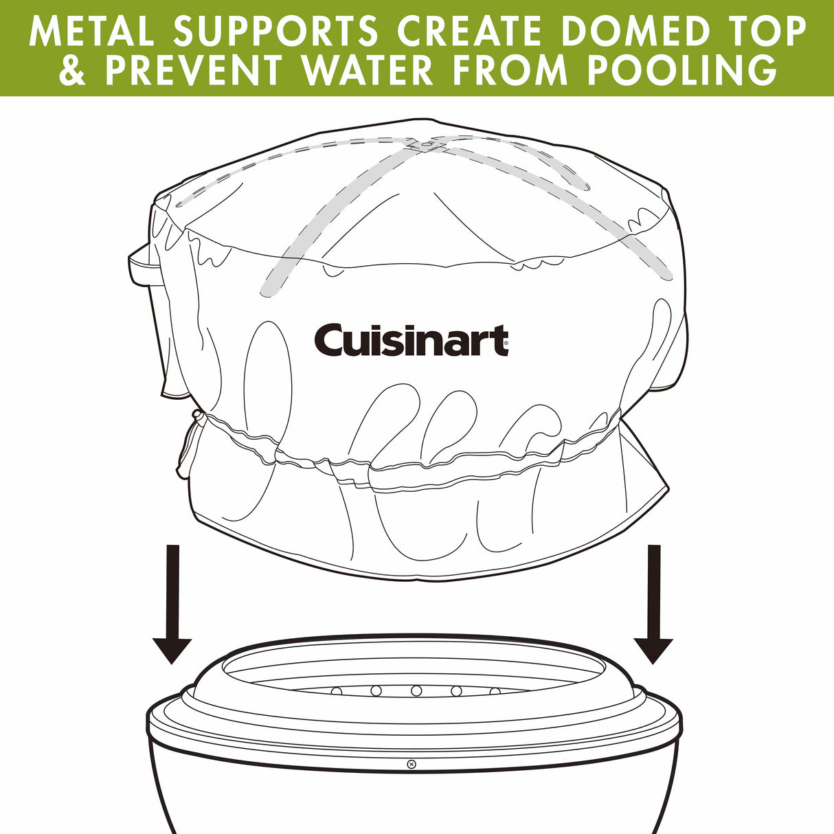 Cuisinart Cleanburn Outdoor Fire Pit Cover Multi-Fit-19.5" & 24"