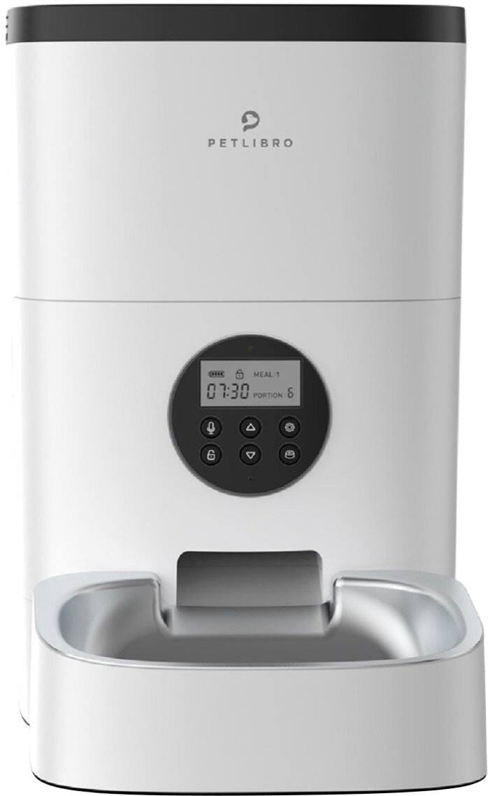 Petlibro Stainless Steel 4L Automatic Dog and Cat Feeder with Voice Recorder, White - Certified Refurbished