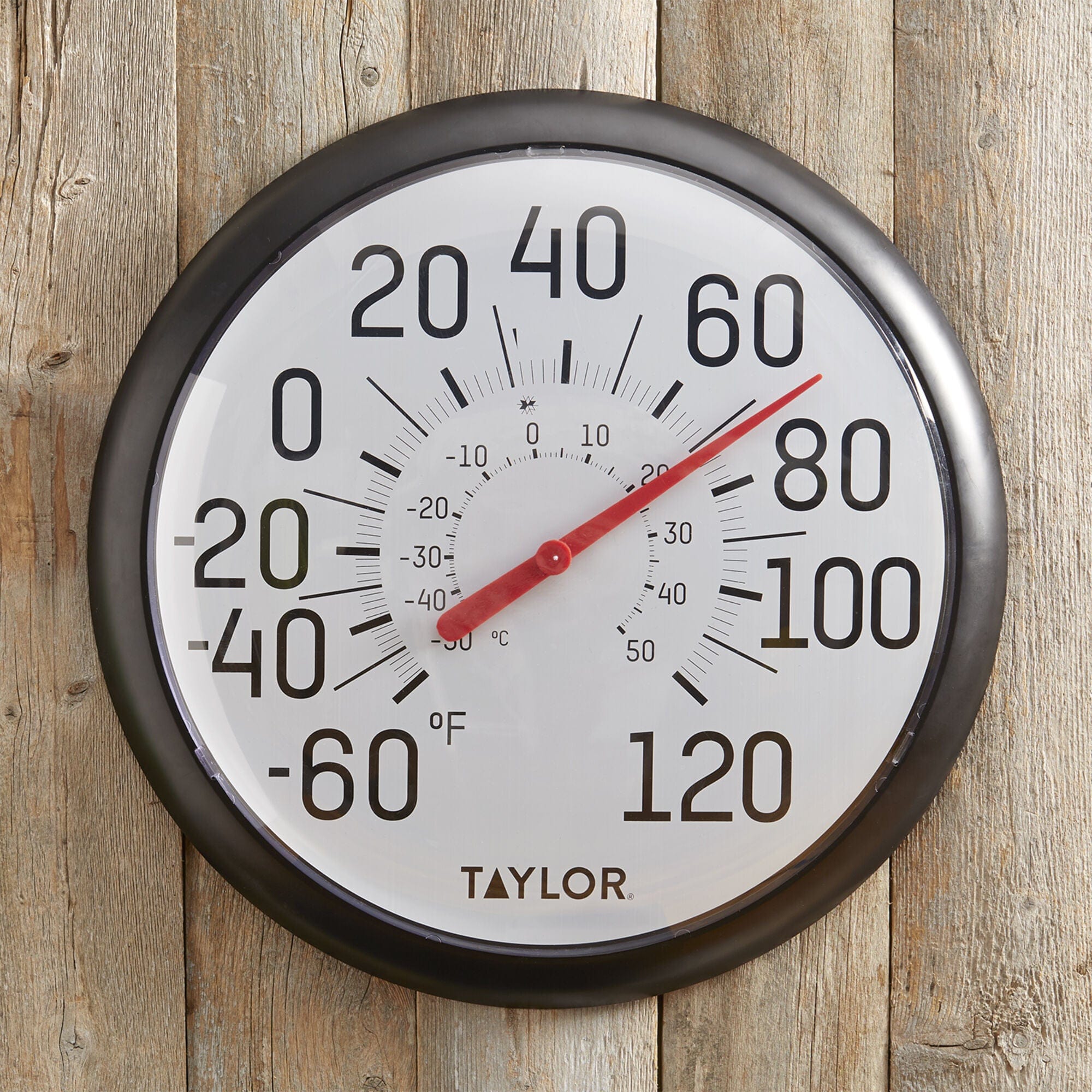 Taylor Big and Bold Wall Thermometer, 13.25 inch, Black