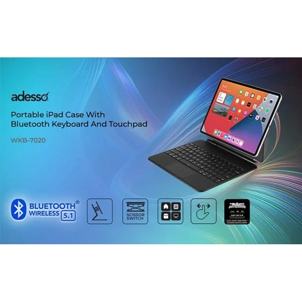 Adesso EasyTouch Folio 7020 Bluetooth Keyboard for iPad Pro 12.9 In.