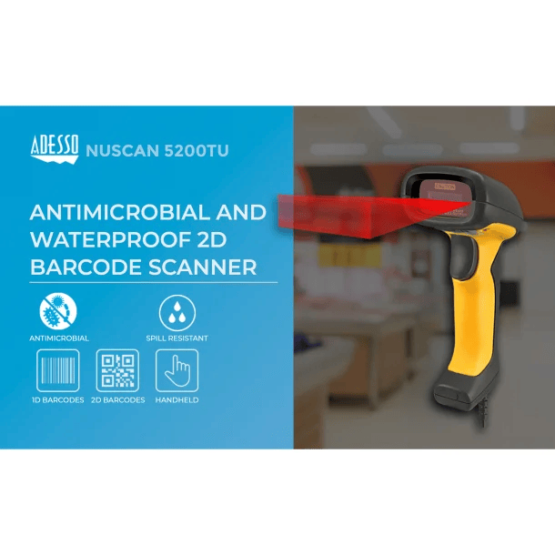 Adesso NuScan 5200T USB 2D Waterproof Industrial Handheld Barcode Scanner