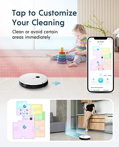 Ecovacs Yeedi Vac Station K781+ Robot Vacuum & Mop, Self-Empty, 3000Pa Suction, 200-Min Runtime, Smart Visual Mapping, White - Certified Refurbished
