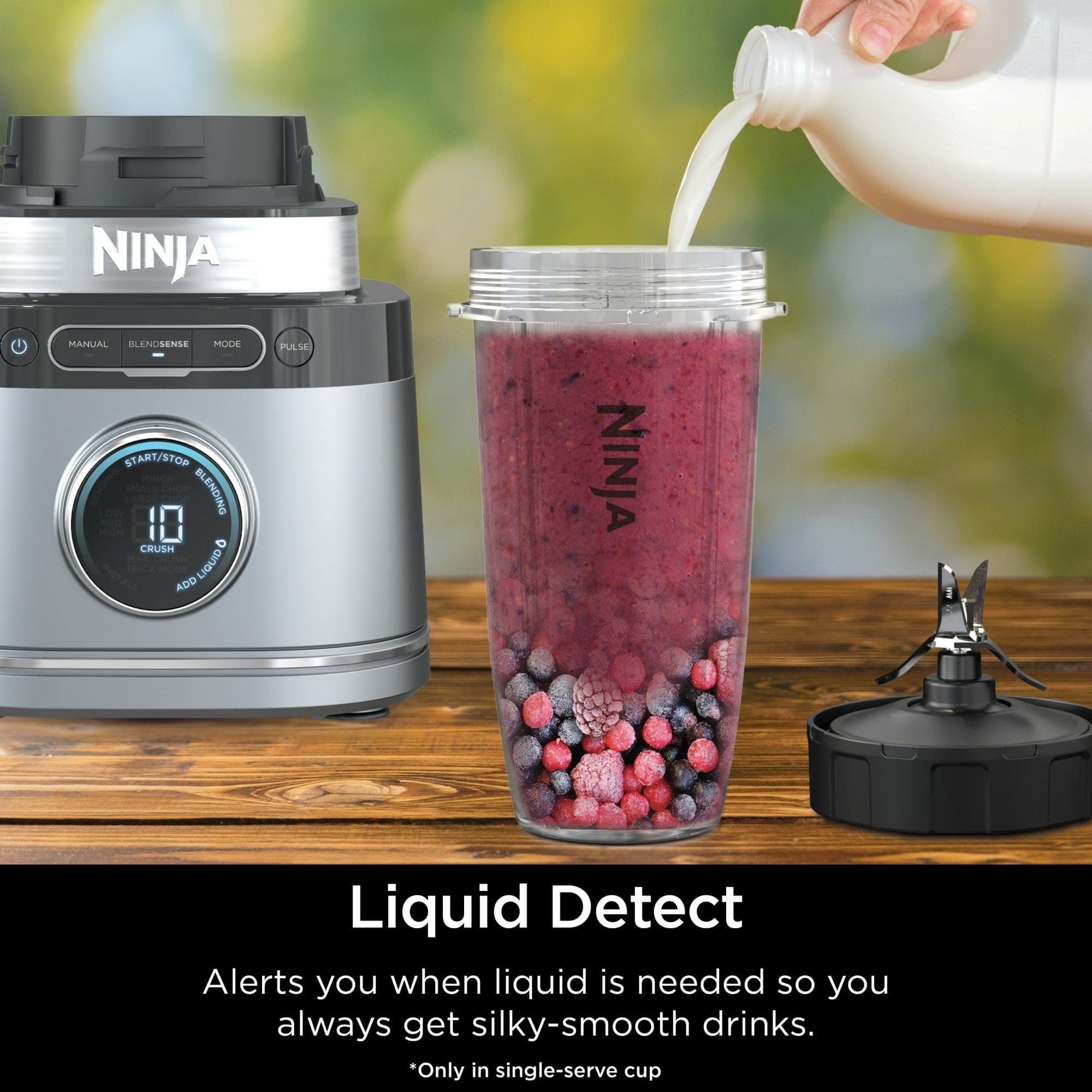 Ninja Detect Kitchen System 72-Oz Blender, 3 Speeds, Blend, Crush, Chop, Smoothies, BlendSense Technology, Silver - Certified Refurbished