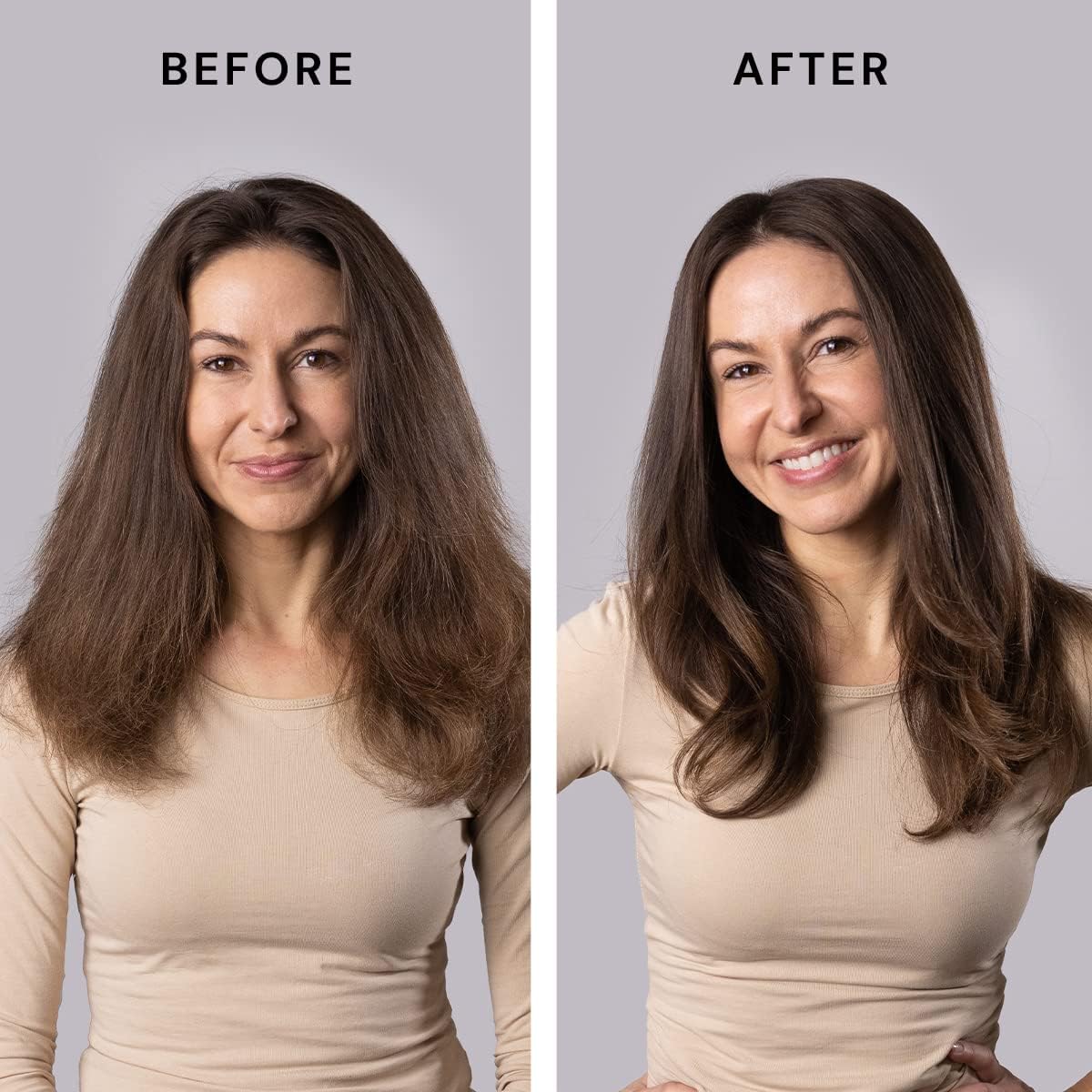 L'ange Hair Le Volume 2-in-1 Titanium Blow Dryer Brush, 60mm Oval Barrel, for Smooth, Frizz-Free Styling on All Hair Types, Blush