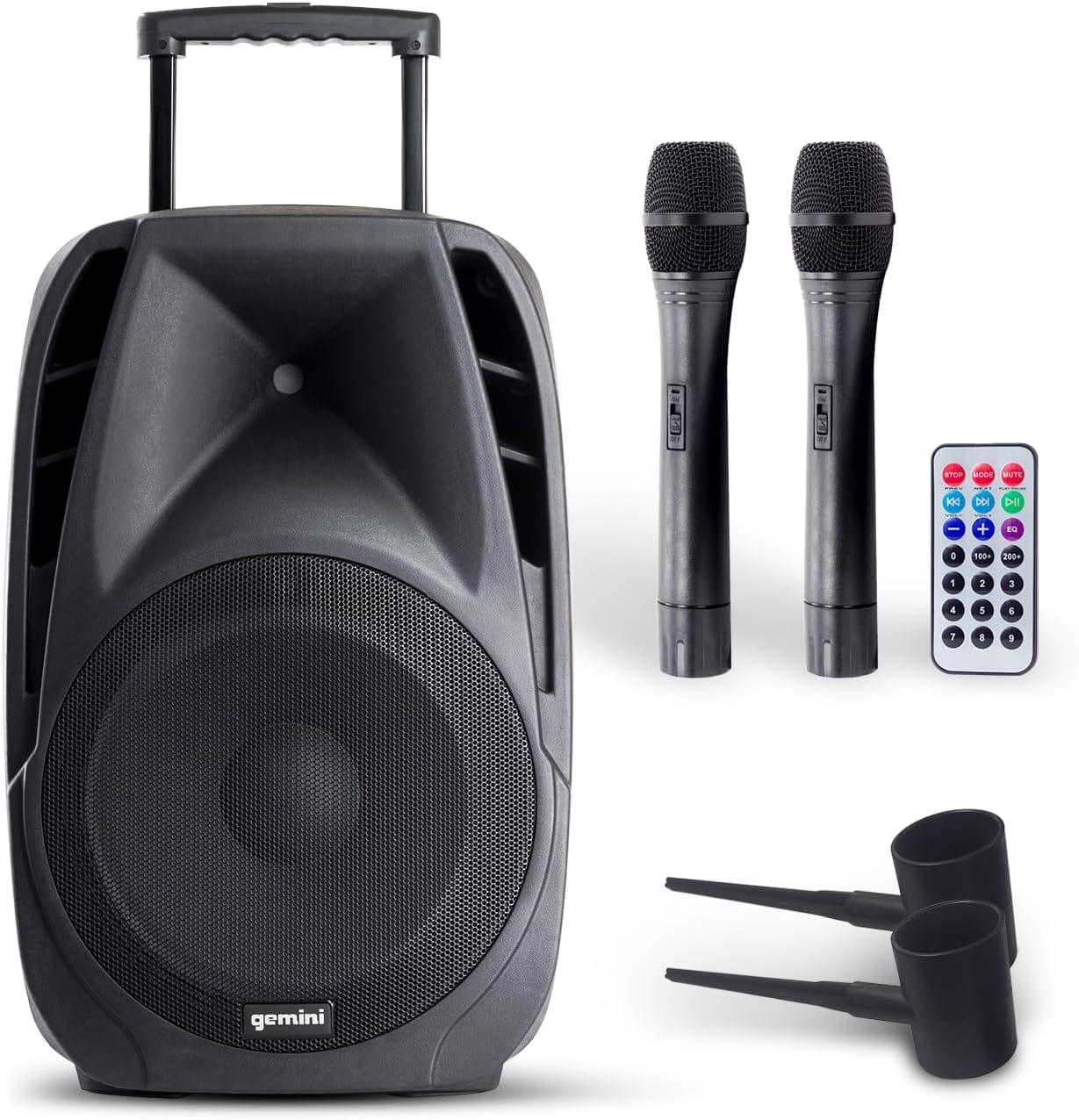 Gemini Indoor/Outdoor Battery Powered Loudspeaker System, Bluetooth, 800 Watts, Black