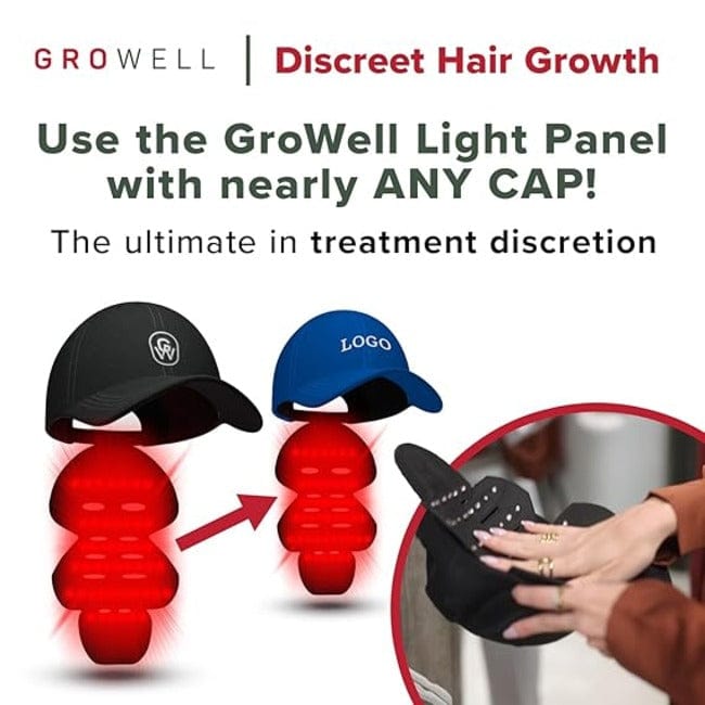 GroWell Soft Cap Hair Growth System, Red Light Therapy for Hair Loss & Regrowth, FDA Cleared, For Thinning Hair & Alopecia, Beige Cap