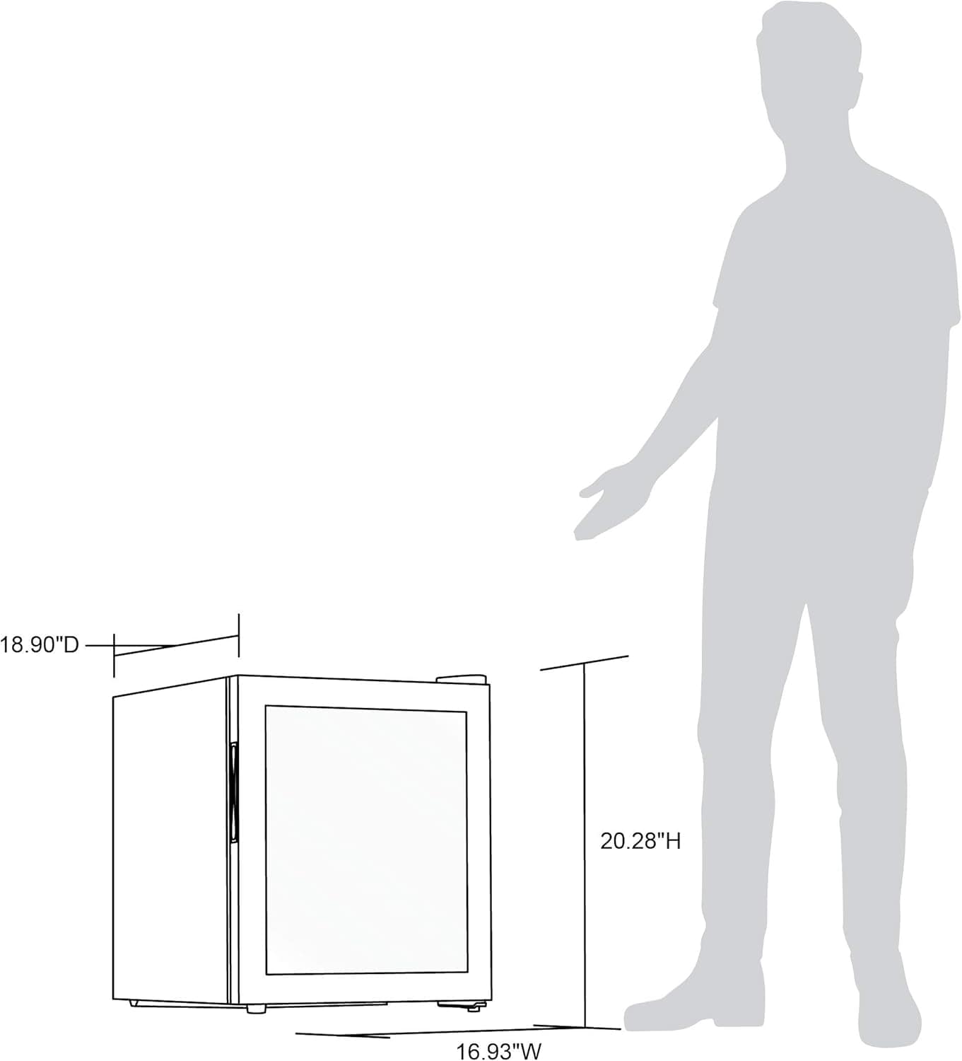 Newair Freestanding Wine Fridge with Digital Thermostat, 16 Bottles, Stainless Steel - Certified Refurbished