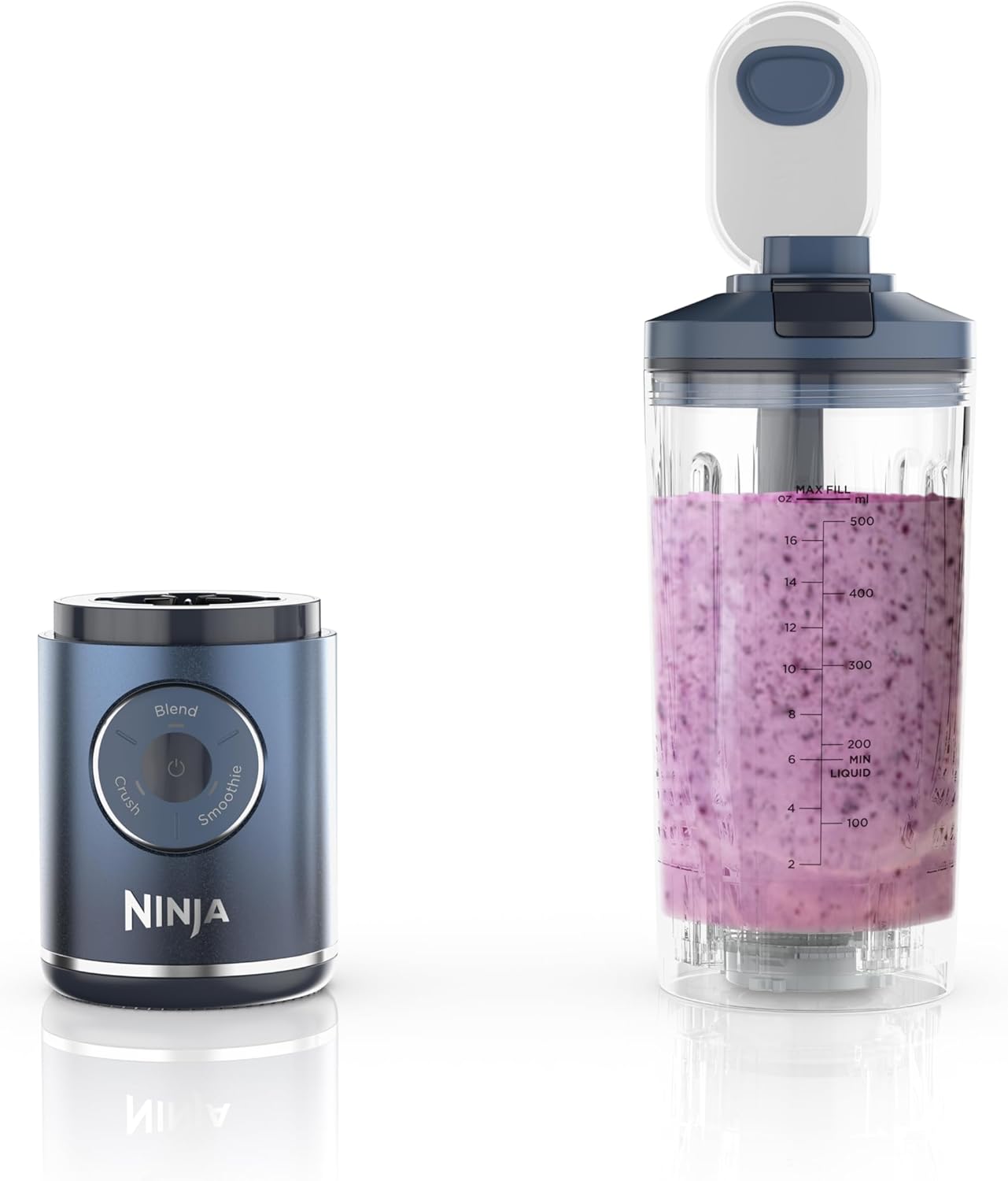 Ninja Blast Max Personal Cordless Blender for Smoothies, Blend, Ice Crush, 22 oz. Twist & Go Vessel, Navy - Certified Refurbished