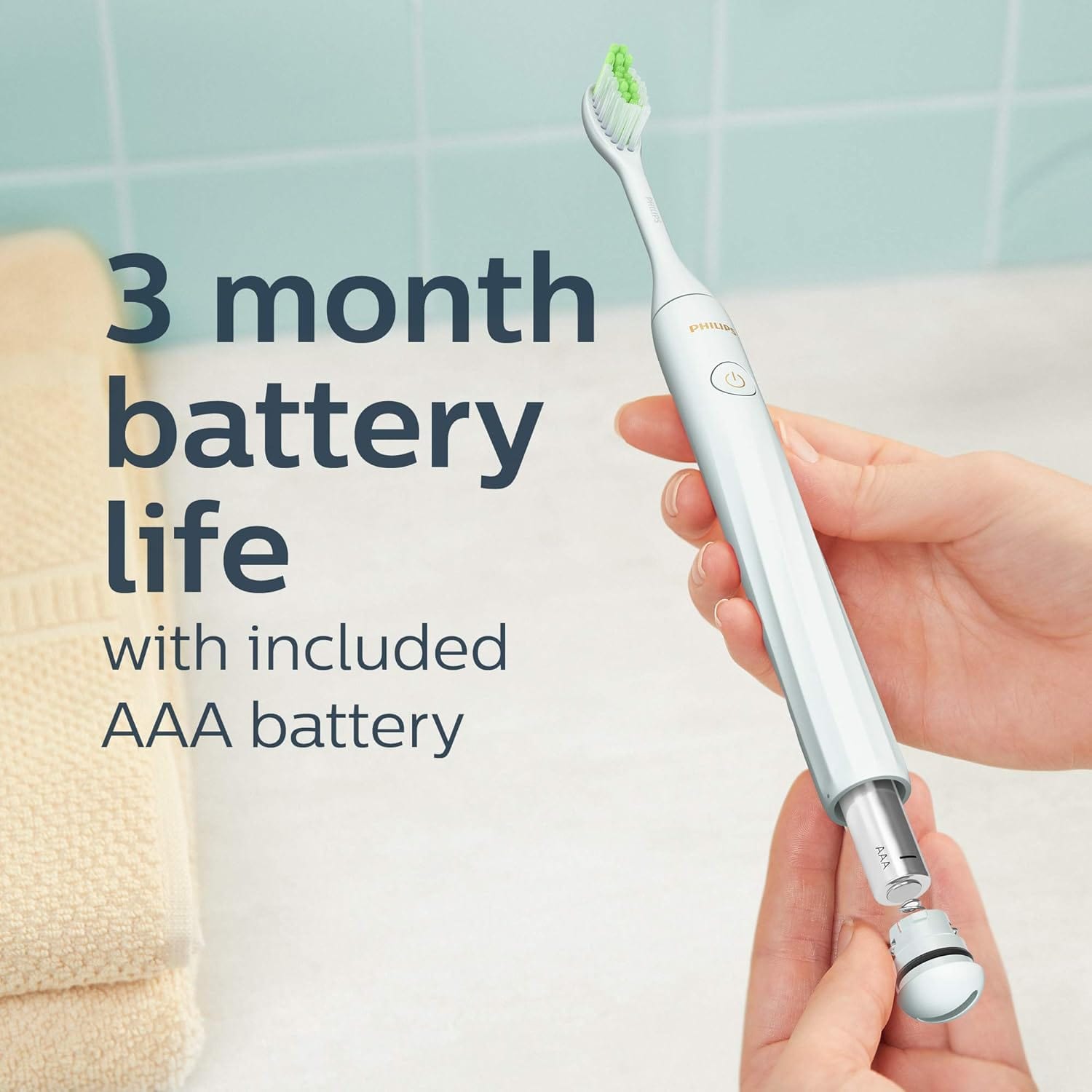 Philips One by Sonicare Battery Toothbrush, Mint Light Blue