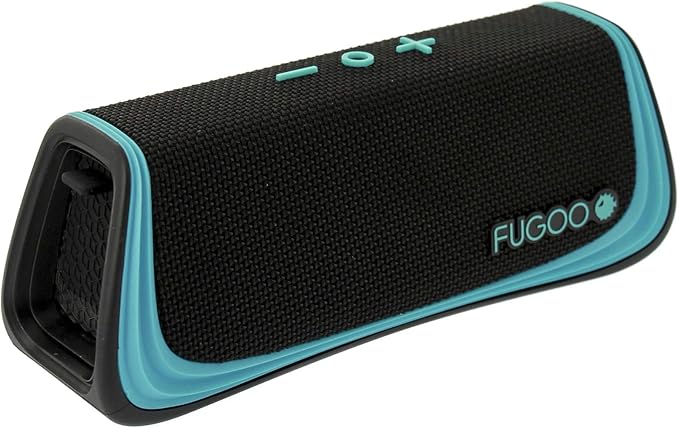 Fugoo Sport Portable Rugged Bluetooth Wireless Speaker, Waterproof, Up to 40 Hours Battery Life, Black/Teal