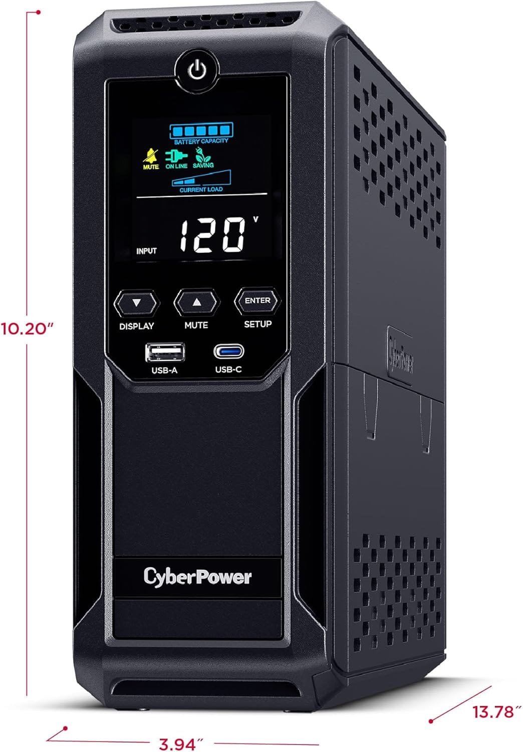 CyberPower Intelligent LCD UPS Battery Backup and Surge Protector, 1500VA/900W, 12 Outlets 2 USB Ports, AVR - Certified Refurbished