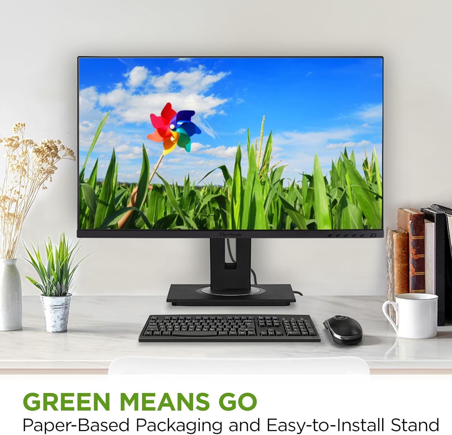 ViewSonic 27" IPS 1440p Docking Monitor with 100W USB C, 60 Hz, HDMI, Black - Certified Refurbished