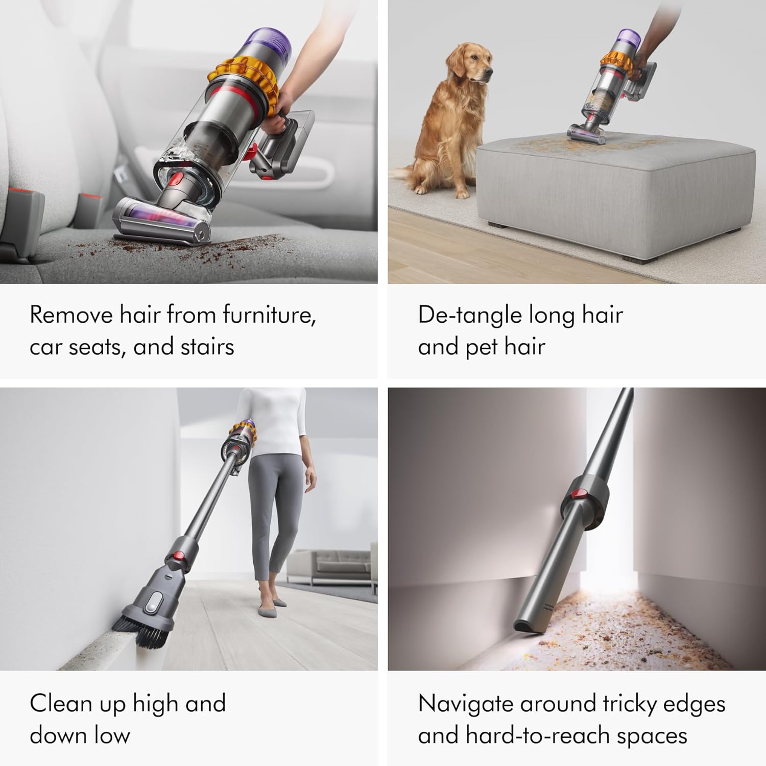 Dyson V15 Detect Cordless Vacuum Cleaner, Yellow/Nickel