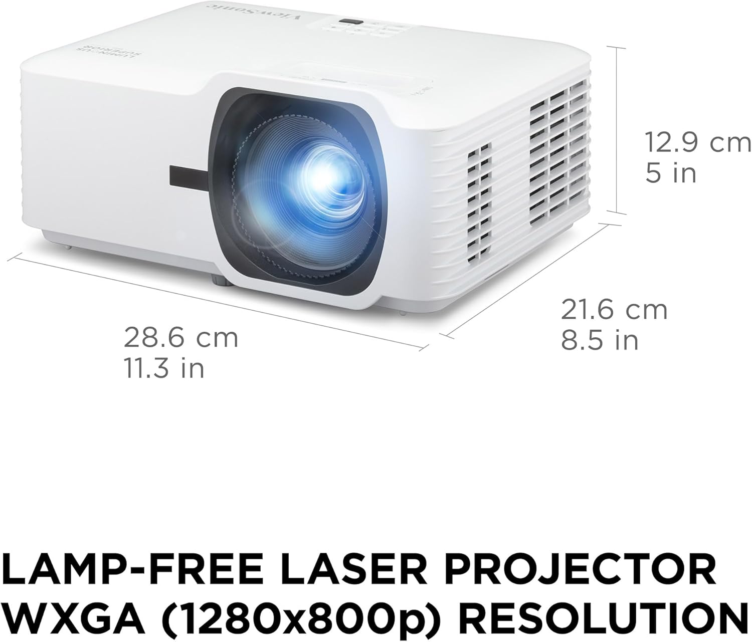 ViewSonic 4500 Lumens DLP WXGA Laser Projector, White - Certified Refurbished