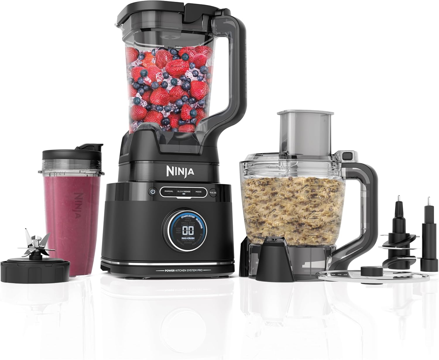 Ninja Detect Kitchen System Power Blender Plus Processor Pro with BlendSense Technology, Black - Certified Refurbished