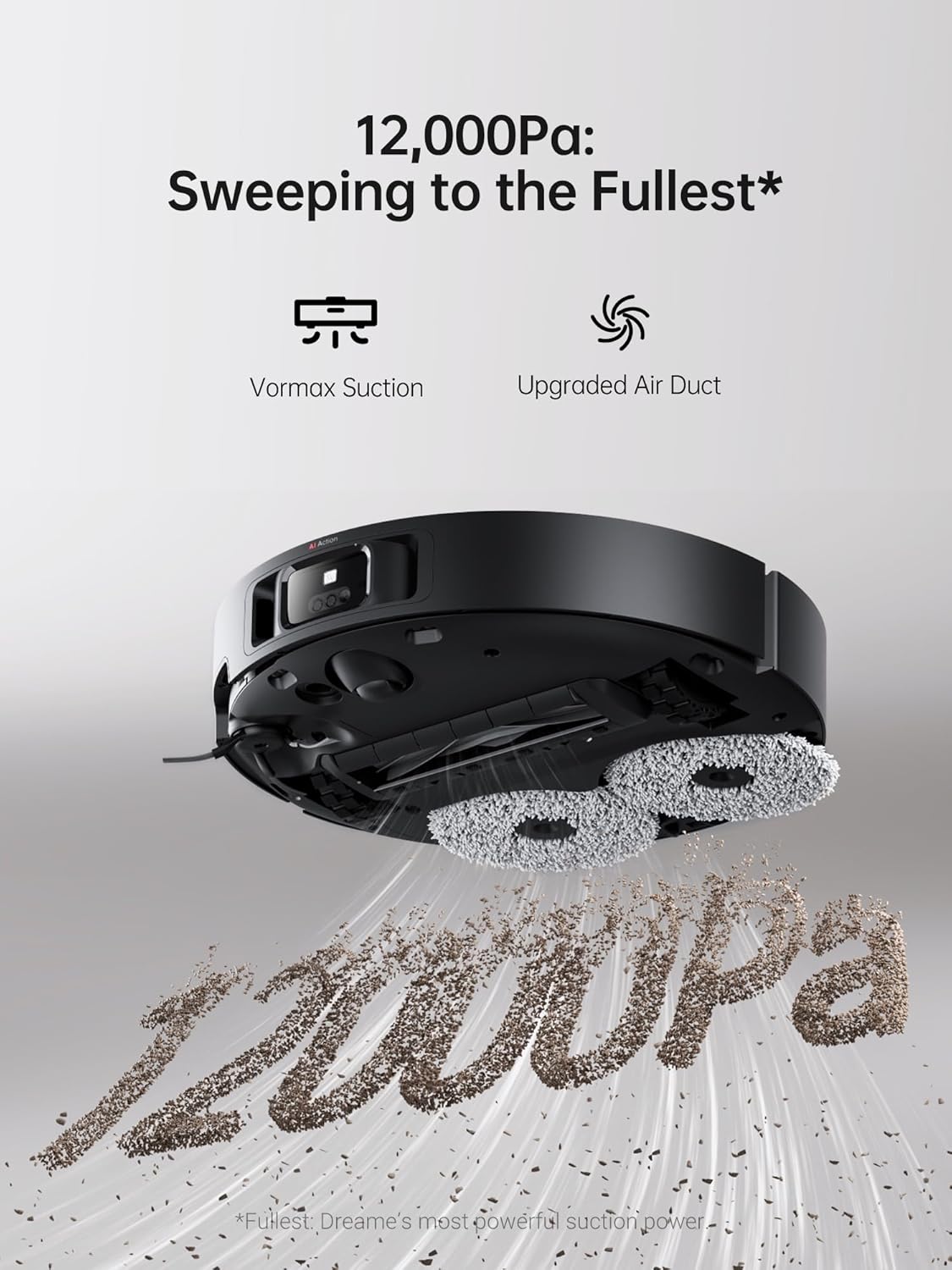 Dreame X40 Ultra Robot Vacuum with Removable Liftable Mop, 12000Pa Suction, Side Brush Cleaning, 158°F Mop Self-Cleaning, Auto Empty and Refill, Black