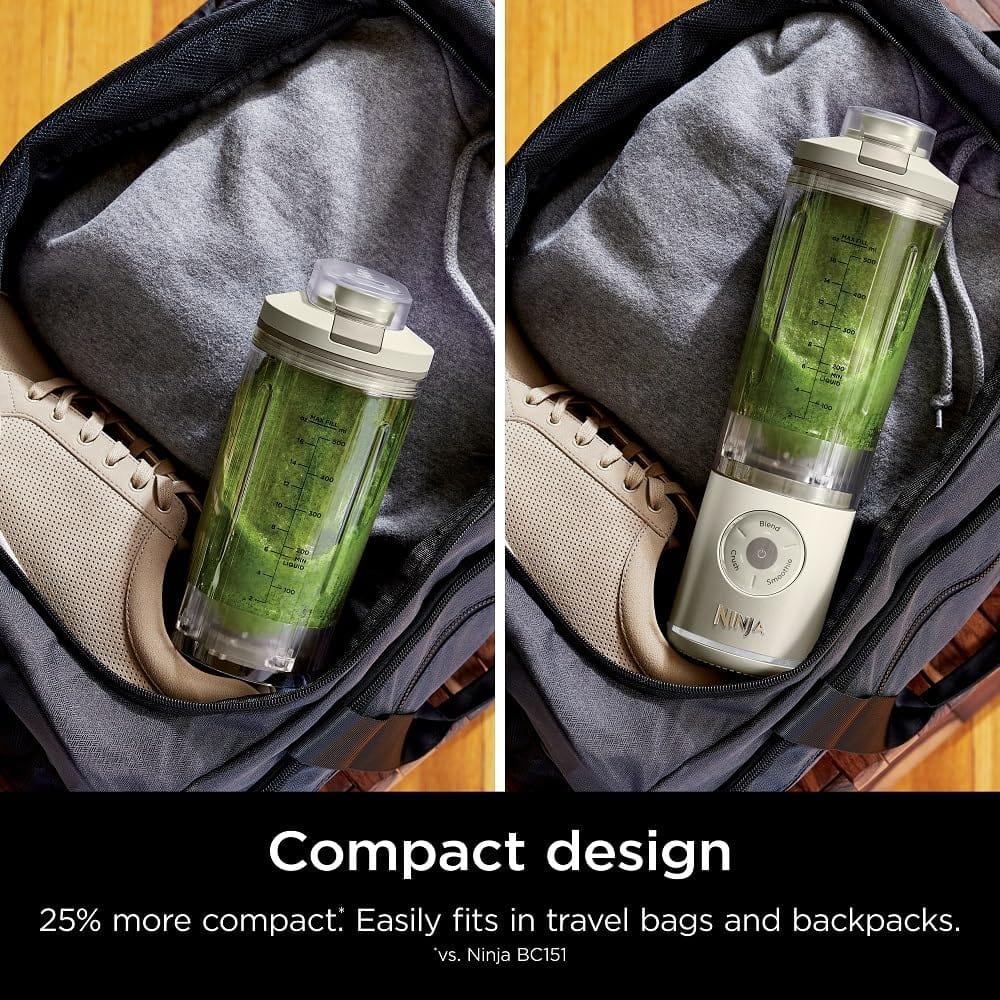 Ninja Blast Max Personal Cordless Blender for Smoothies, Blend, Ice Crush, 22 oz. Twist & Go Vessel, Cream - Certified Refurbished