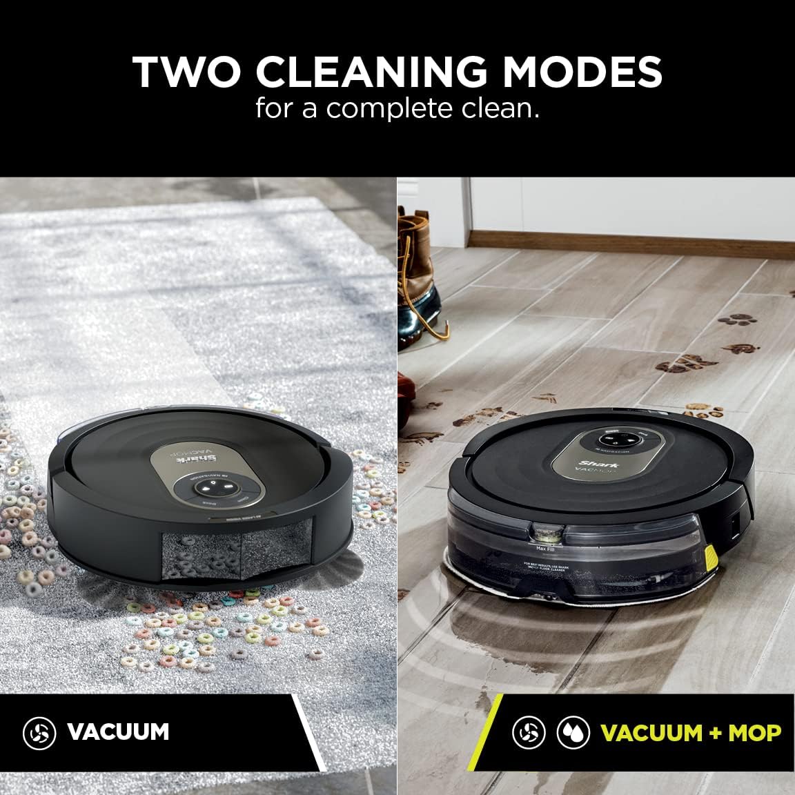 Shark 2-in-1 Robot Vacuum and Mop with Self-Cleaning Brushroll, Black - Open Box