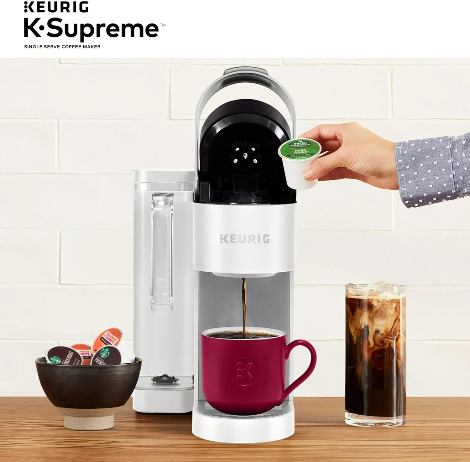 Keurig K-Supreme Single Serve K-Cup Pod Coffee Maker, White - Certified Refurbished
