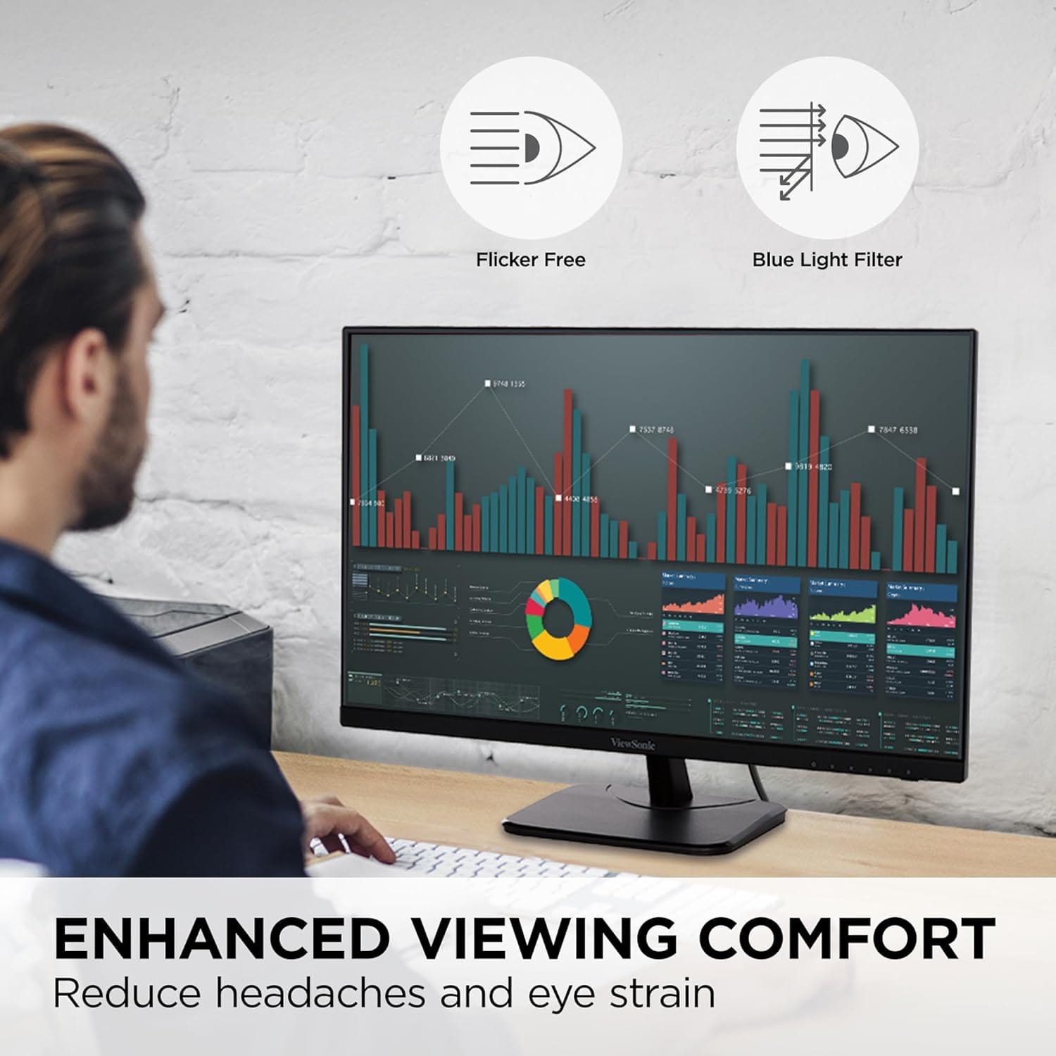 ViewSonic 27" IPS 4K Monitor with Ultra-Thin Bezels, 60 Hz, Black - Certified Refurbished