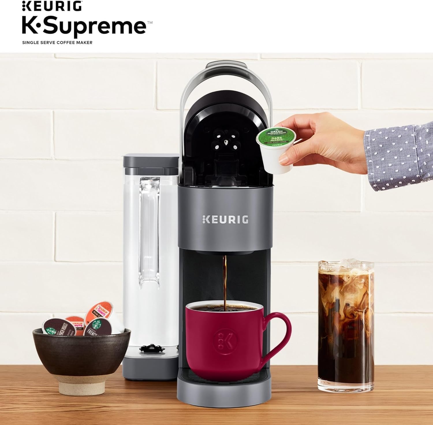 Keurig K-Supreme Single Serve K-Cup Pod Coffee Maker, Gray - Certified Refurbished