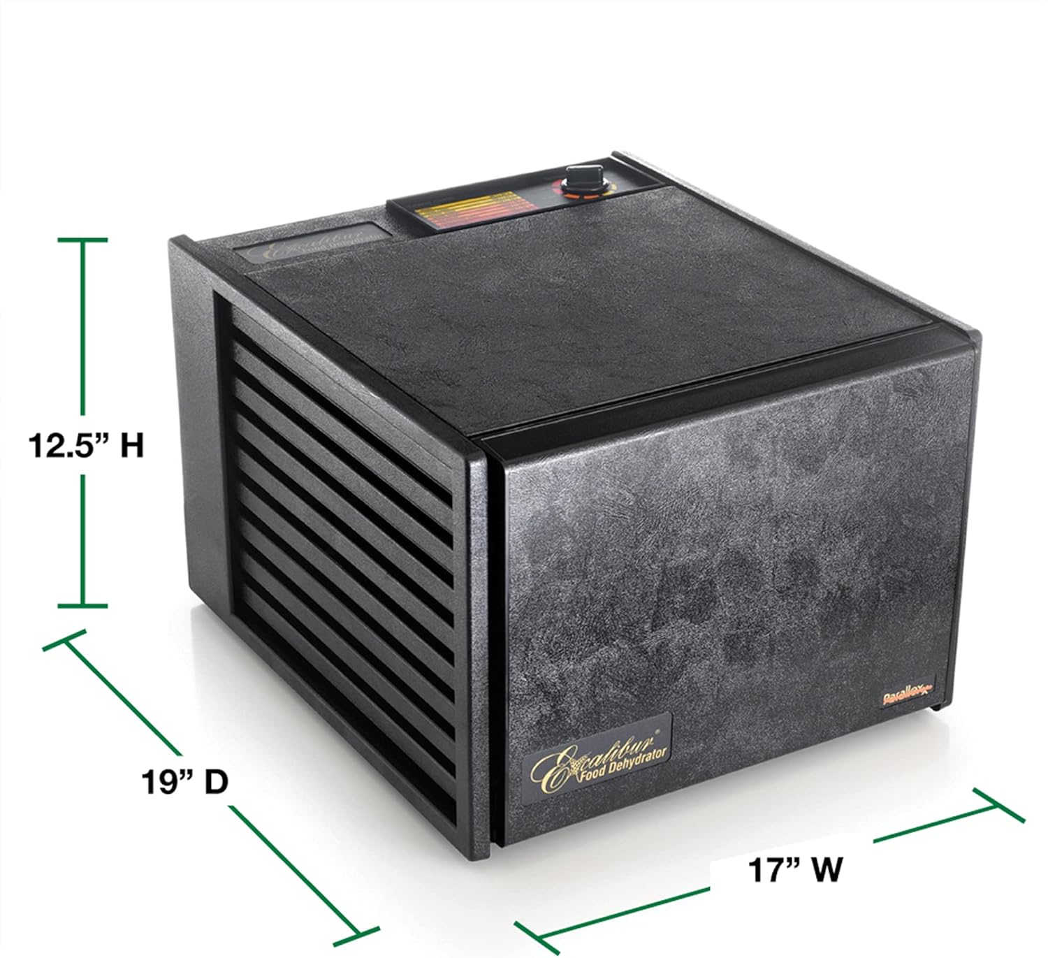 Excalibur Electric 9-Tray Food Dehydrator, Adjustable Thermostat, Accurate Temperature Control, Fast Drying, 15 Sq. Ft. Space, 600-Watts, Black