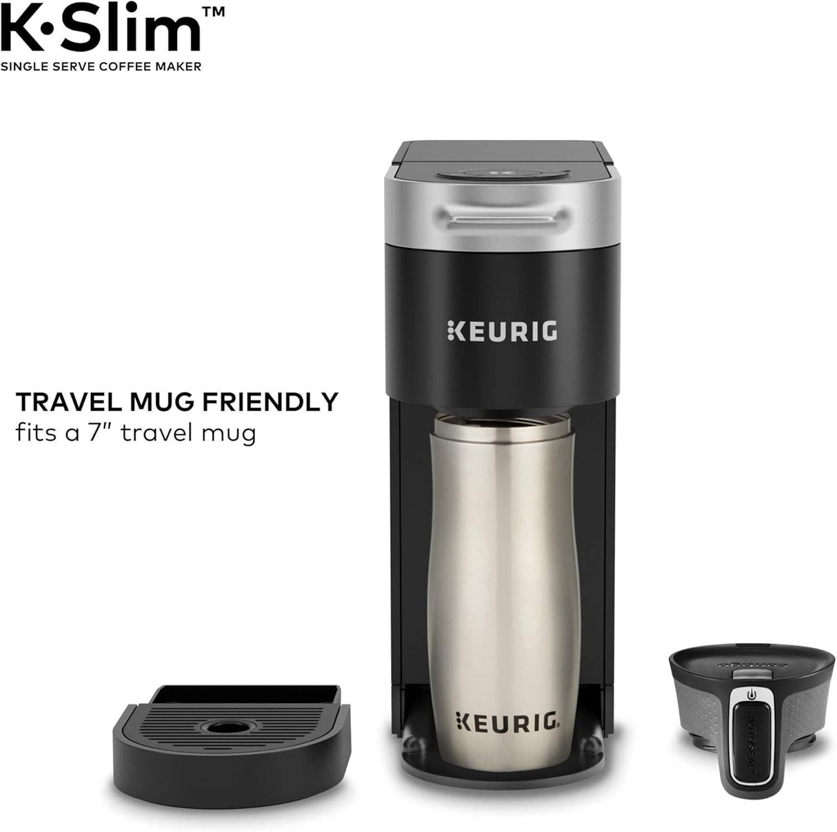 Keurig K-Slim Single Serve K-Cup Pod Coffee Maker, MultiStream Tech, 3 Brew Sizes, 46oz Removable Reservoir, Black - Open Box