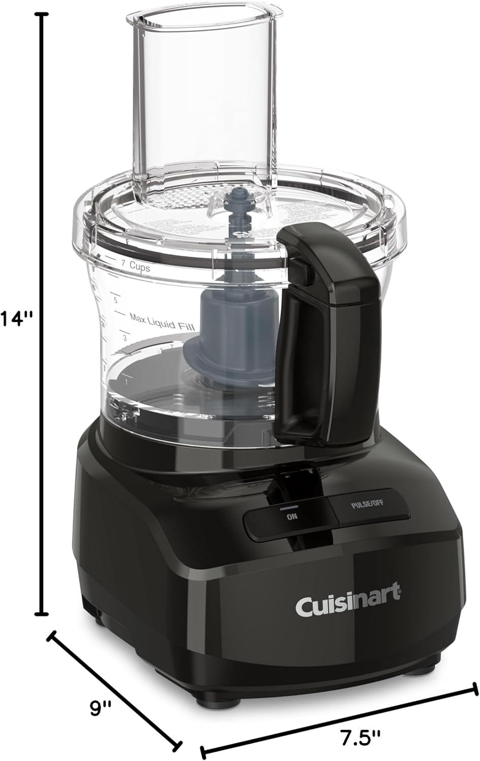 Cuisinart 7-Cup Sleek and Modern Design Food Processor, Black - Certified Refurbished