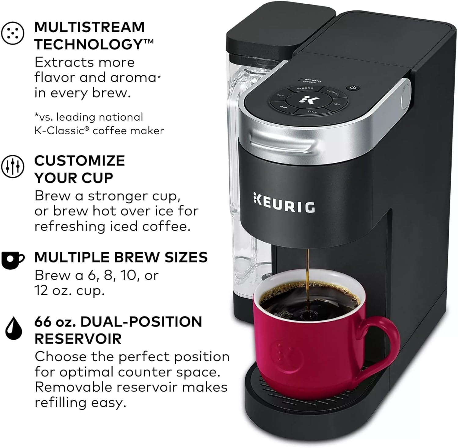 Keurig K-Supreme Single Serve K-Cup Pod Coffee Maker, Black - Certified Refurbished