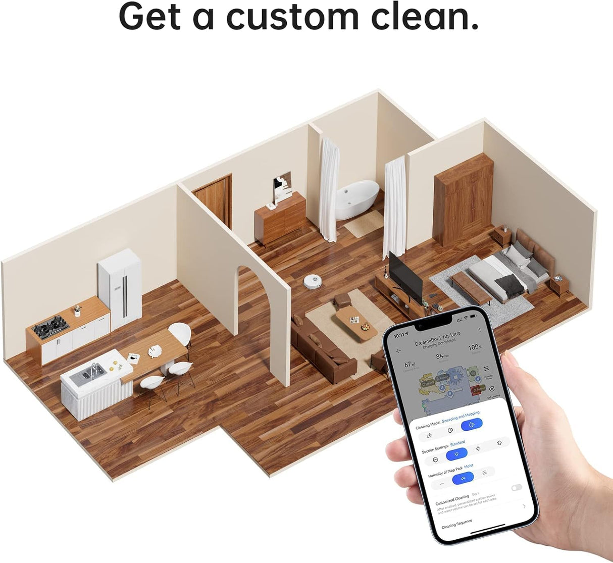 Dreame L10s Ultra Robot Vacuum and Mop Combo, Auto Mop Cleaning and Drying, Self-Refilling and Self-Emptying Base, 5300Pa Suction, AI Navigation