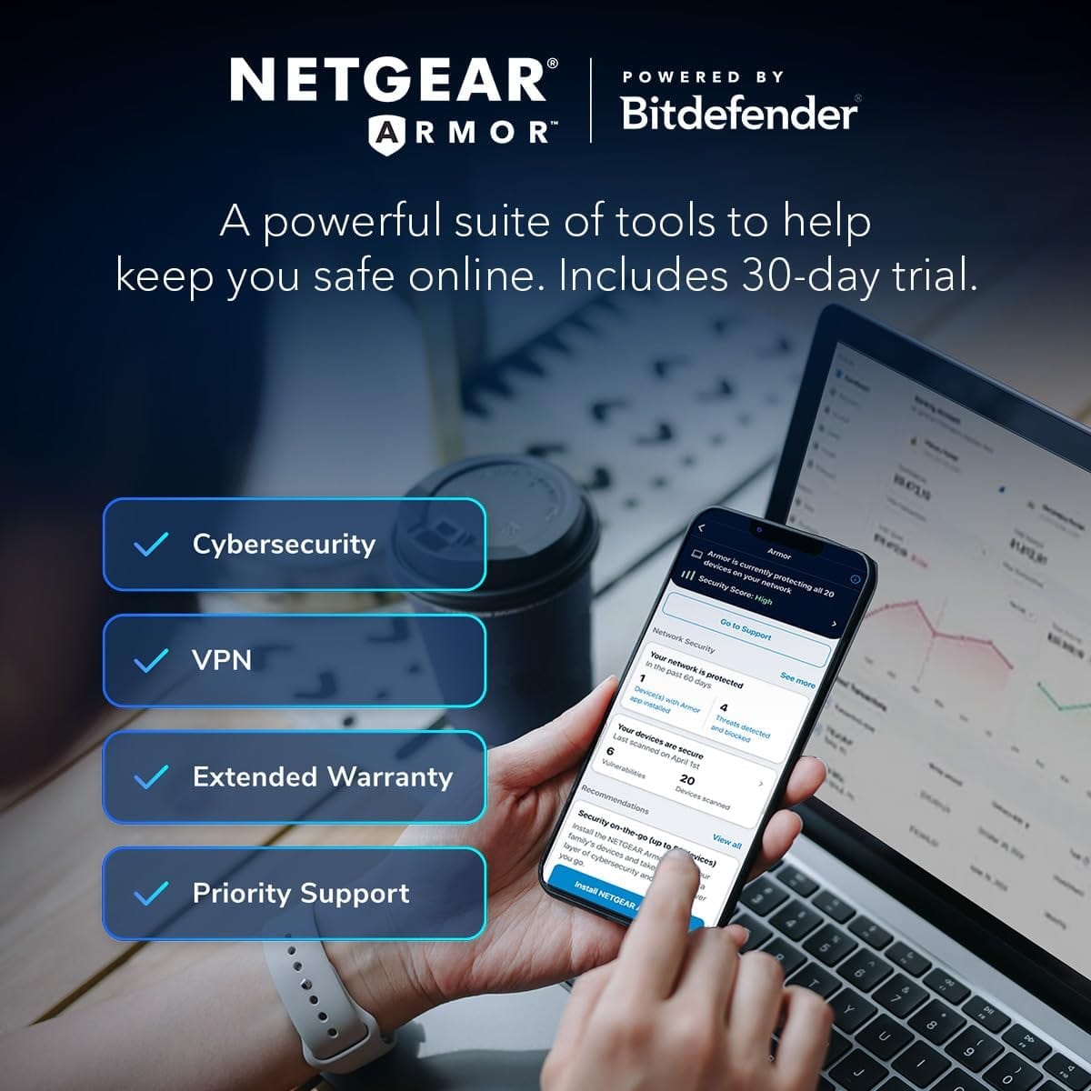 Netgear Nighthawk RS300 Tri-Band WiFi 7 Router, Wireless Speed Up to 9.3 Gbps, Covers Up to 2500 Sq. Ft., Black - Certified Refurbished
