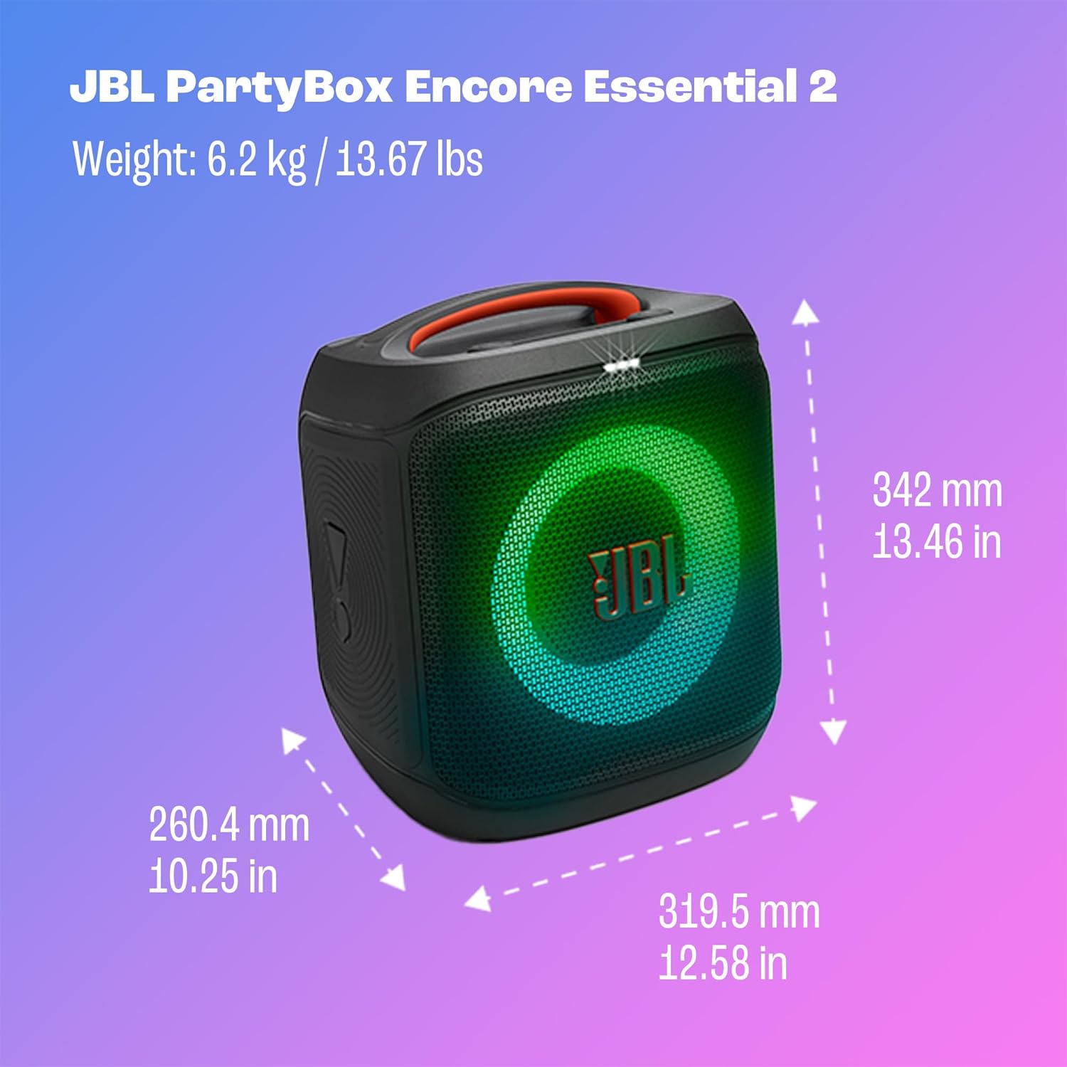 JBL PartyBox Encore Essential 2 Party Speaker, Black - Certified Refurbished
