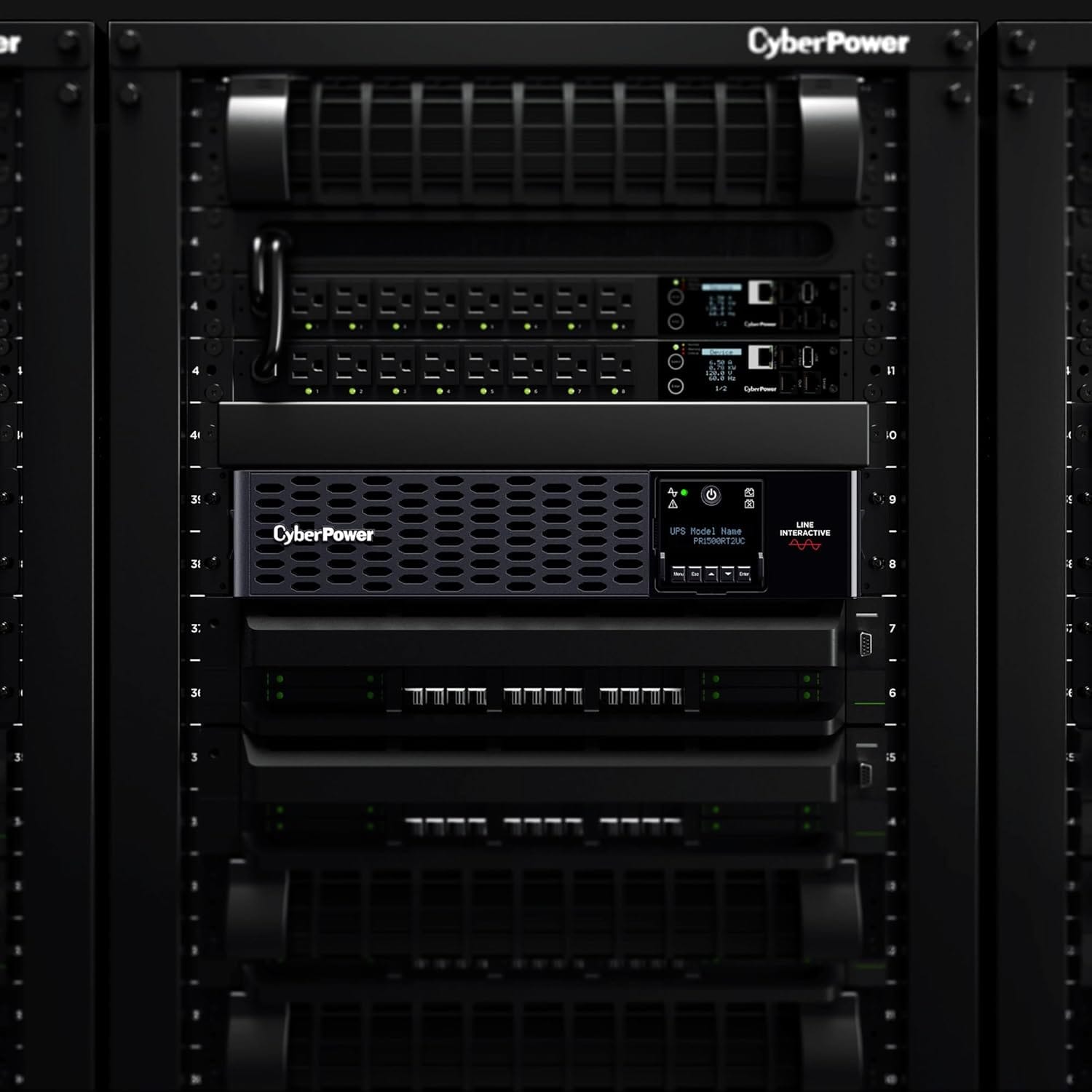 CyberPower Smart App Sinewave UPS Battery Backup and Surge Protector, 1500VA/1500W, 8 Outlets, 2U Rack/Tower - Certified Refurbished
