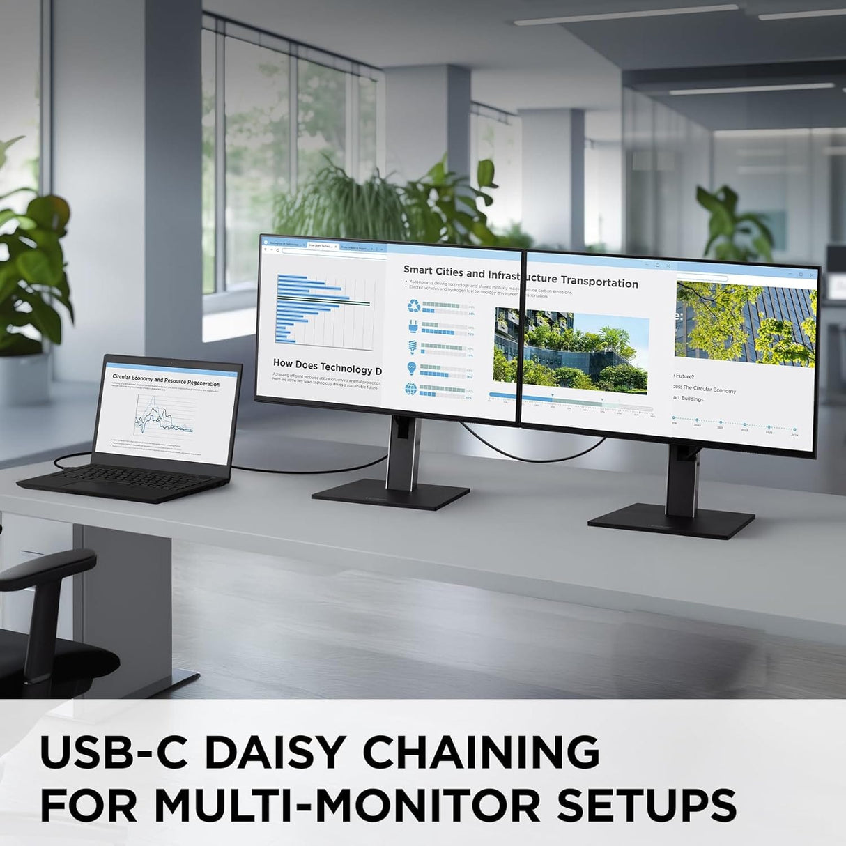 ViewSonic 24 Inch 1080p IPS Docking Monitor with Advanced Ergonomics, 100W USB C - Certified Refurbished