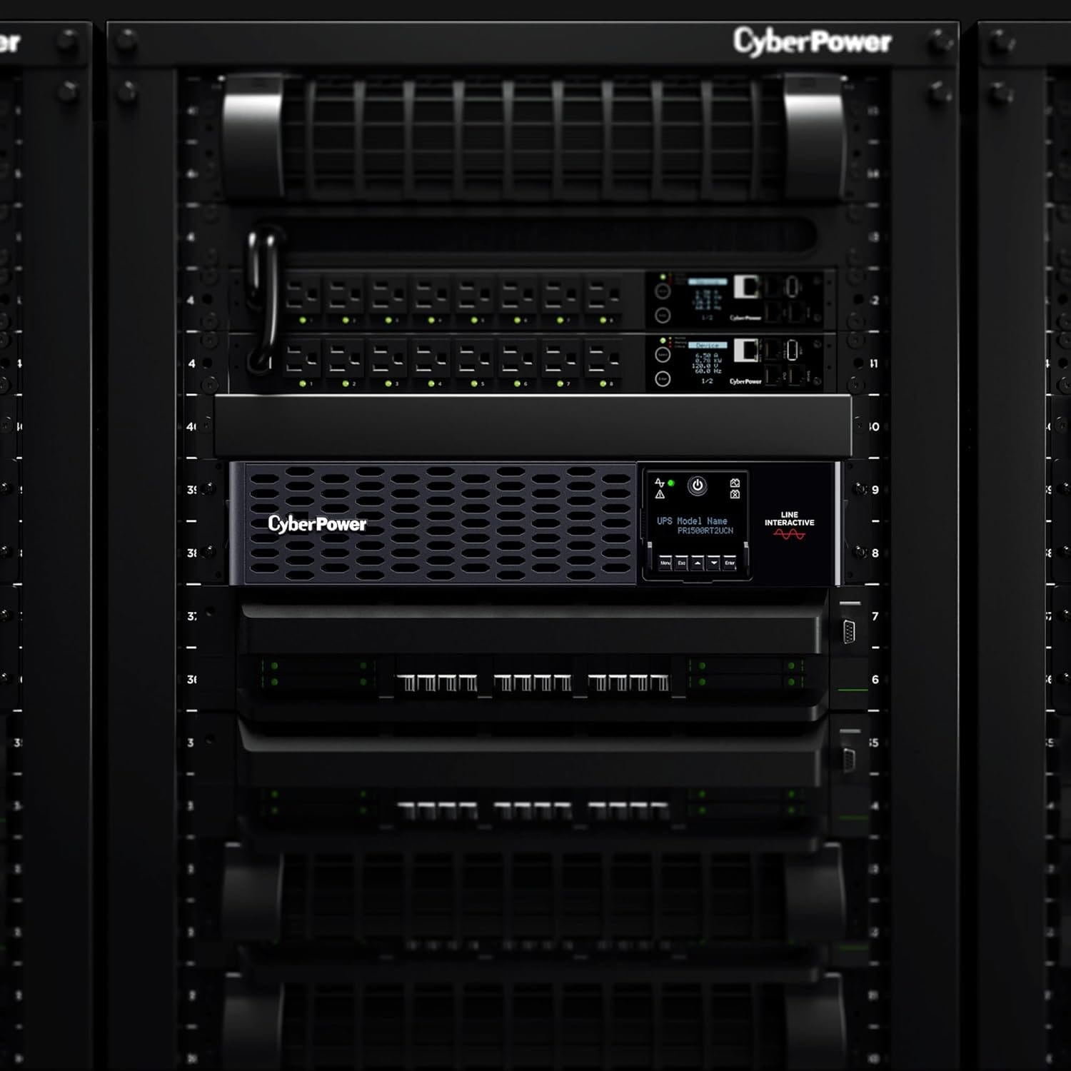 CyberPower Smart App Sinewave UPS Battery Backup and Surge Protector, 1500VA/1500W, 8 Outlets, 2U Rack/Tower - Certified Refurbished