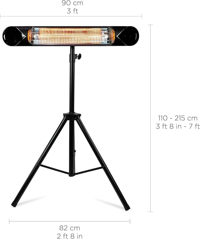 Briza Infrared Electric Heater, Indoor and Outdoor, 1500Watt, Black - Refurbished