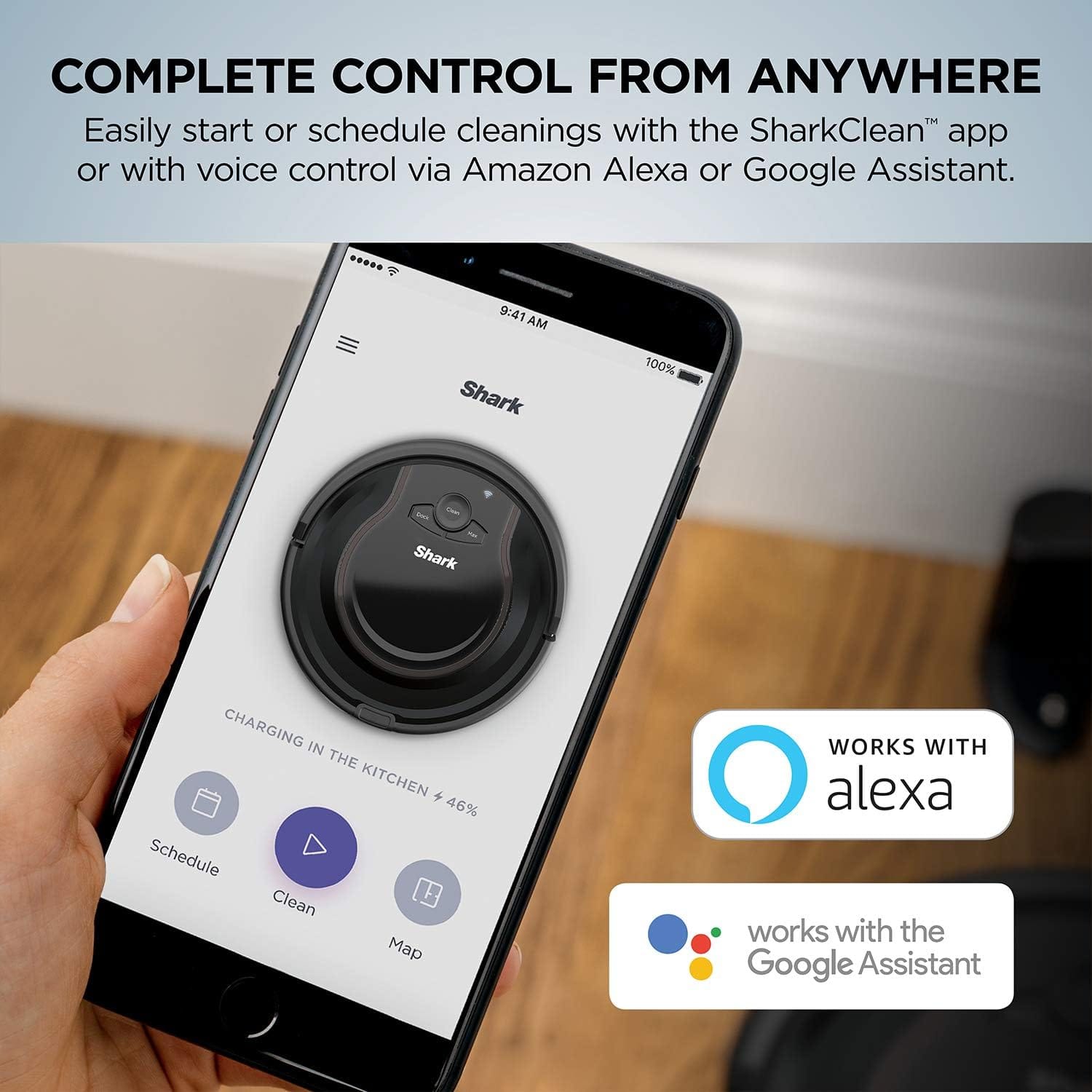 Shark ION Robot, Wi-Fi Connected, 120min Runtime, Works with Alexa, Black - Open Box