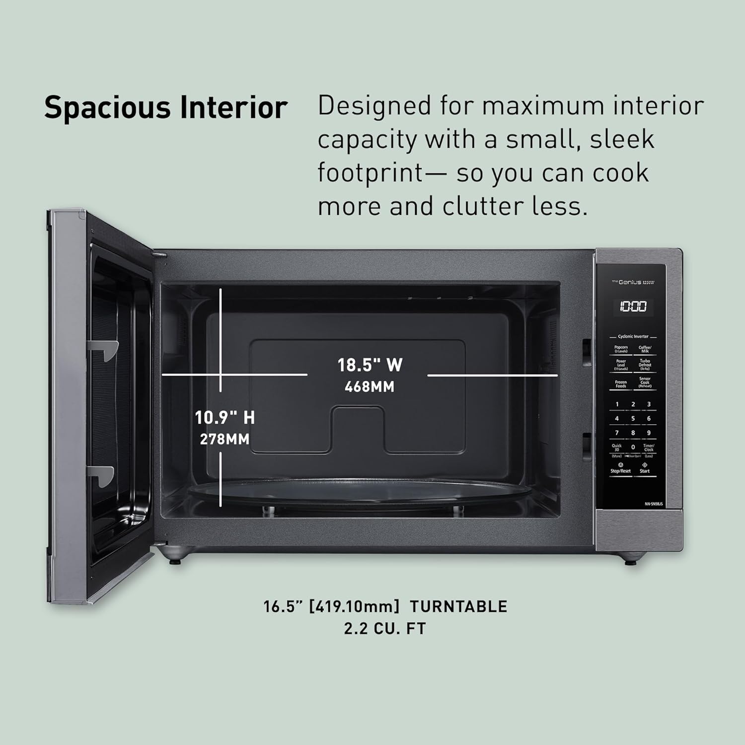 Panasonic 2.2 cu.ft. Countertop Microwave with Cyclonic Wave Inverter - Certified Refurbished