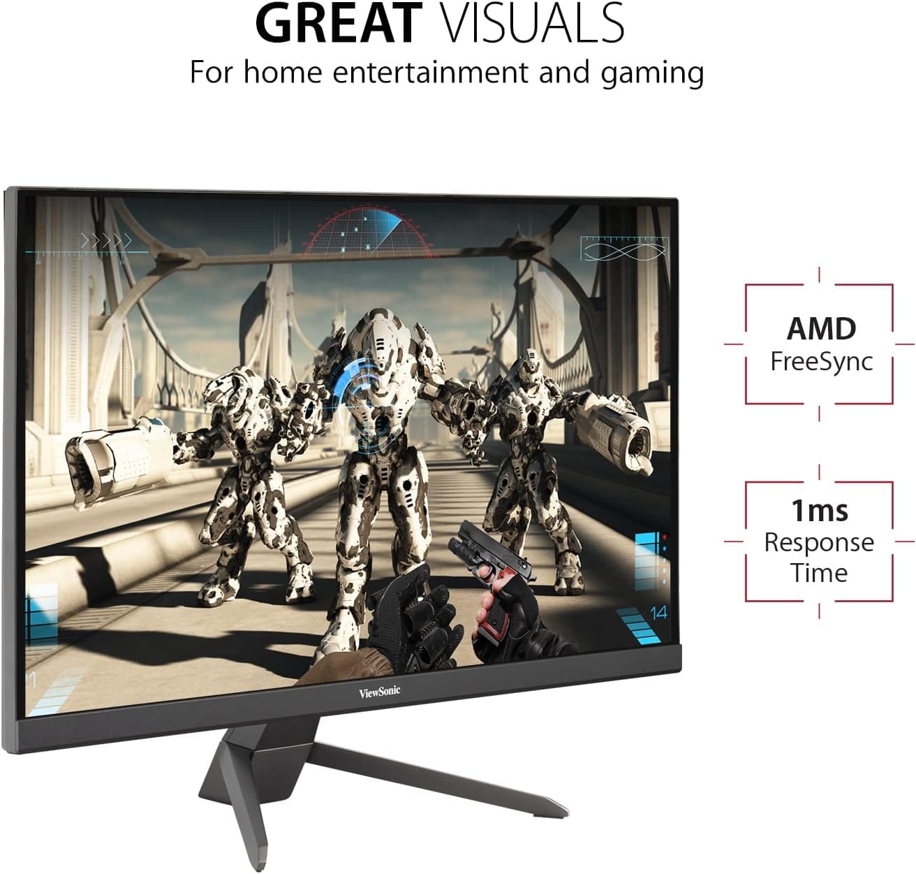 ViewSonic 22 Inch 1080p Gaming Monitor with 100Hz - Certified Refurbished