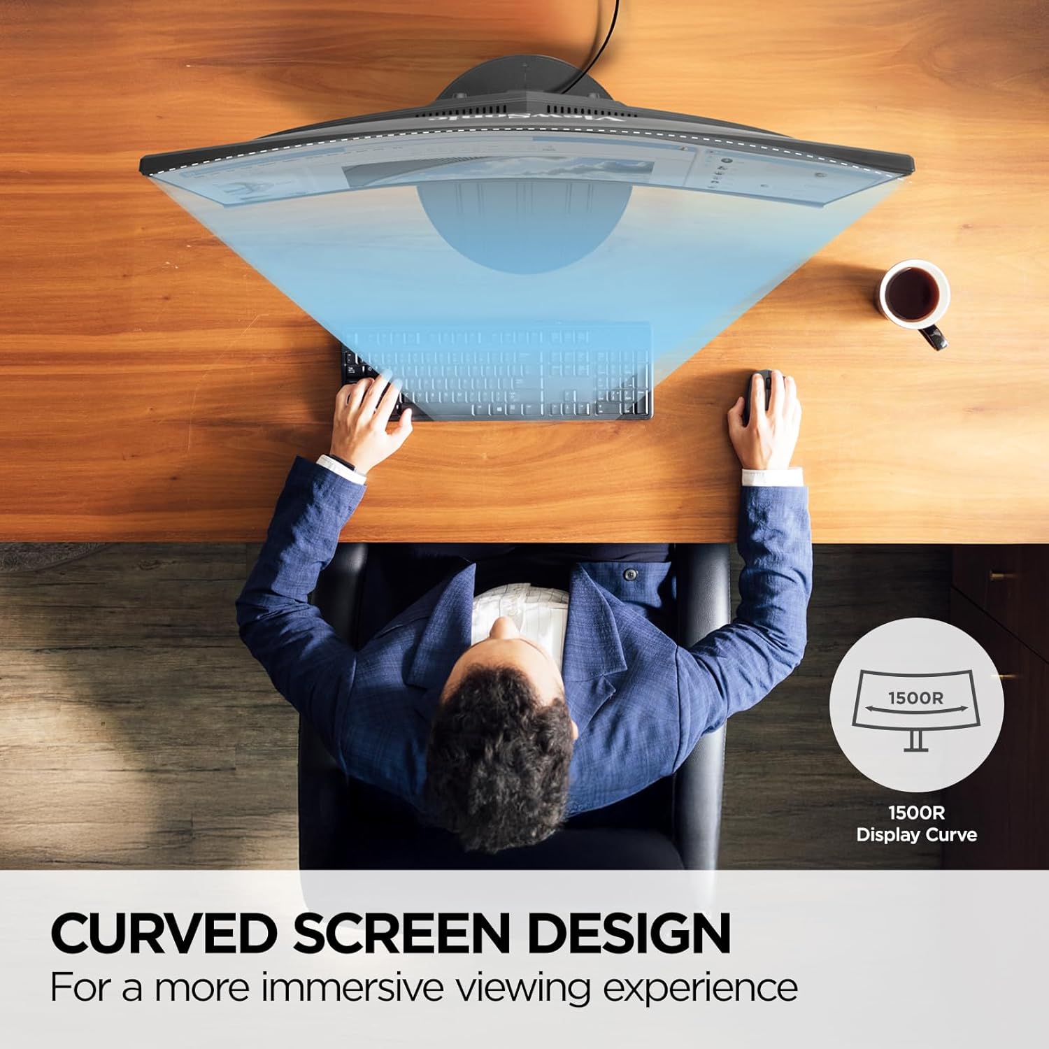 ViewSonic 24 Inch Full HD 1080p Frameless Curved Monitor - Certified Refurbished